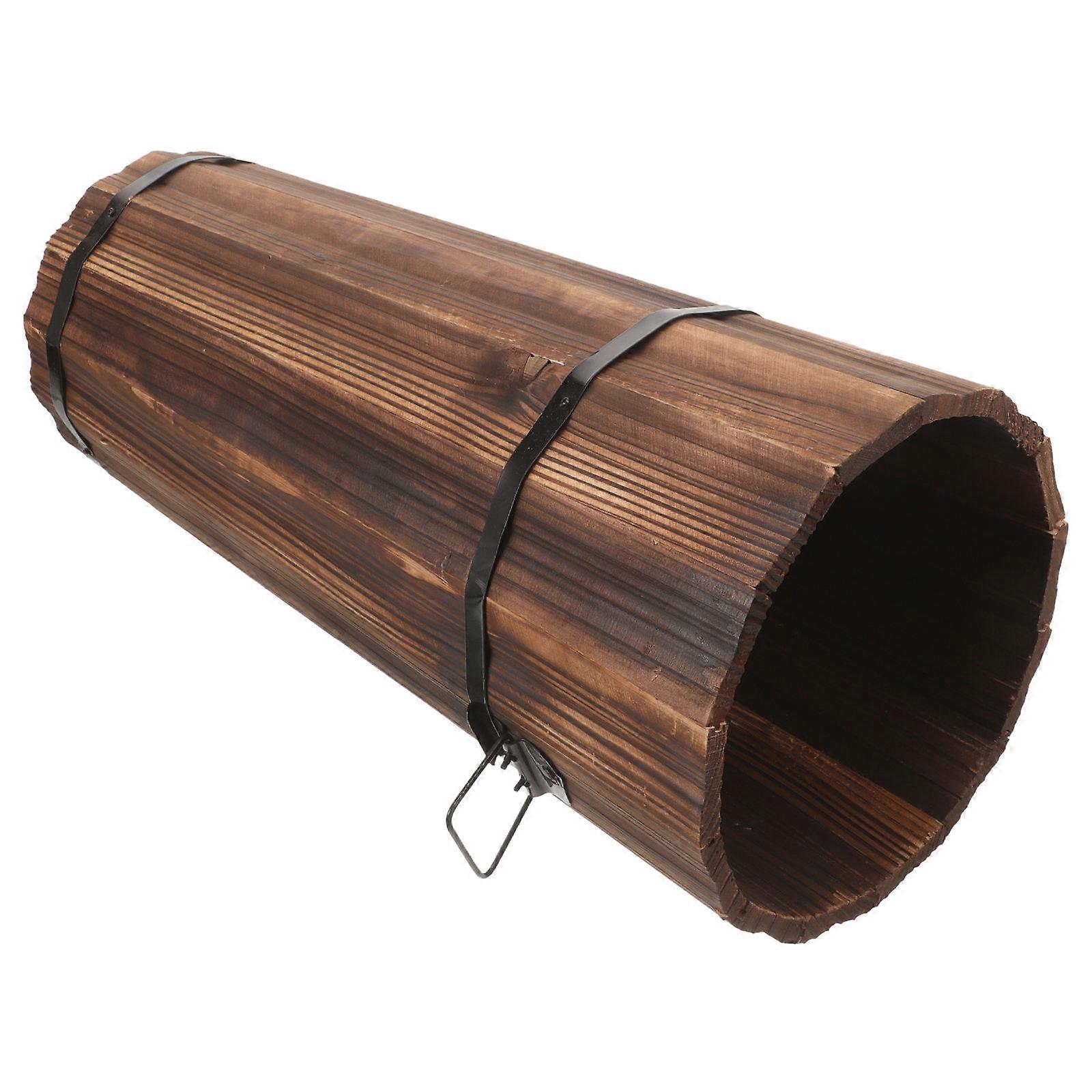 Umbrella Stand Wooden Minimalist Design Storage For Umbrellas Home Use Cylindrical Shape Brown Color 16.51X8.25X8.25in 1Pack