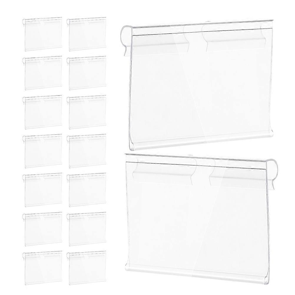 Name Tag Holder Transparent PVC for Store Organization 8.00X4.00X2.00CM Clipping on Shelves Rectangular Retailers 50Pcs