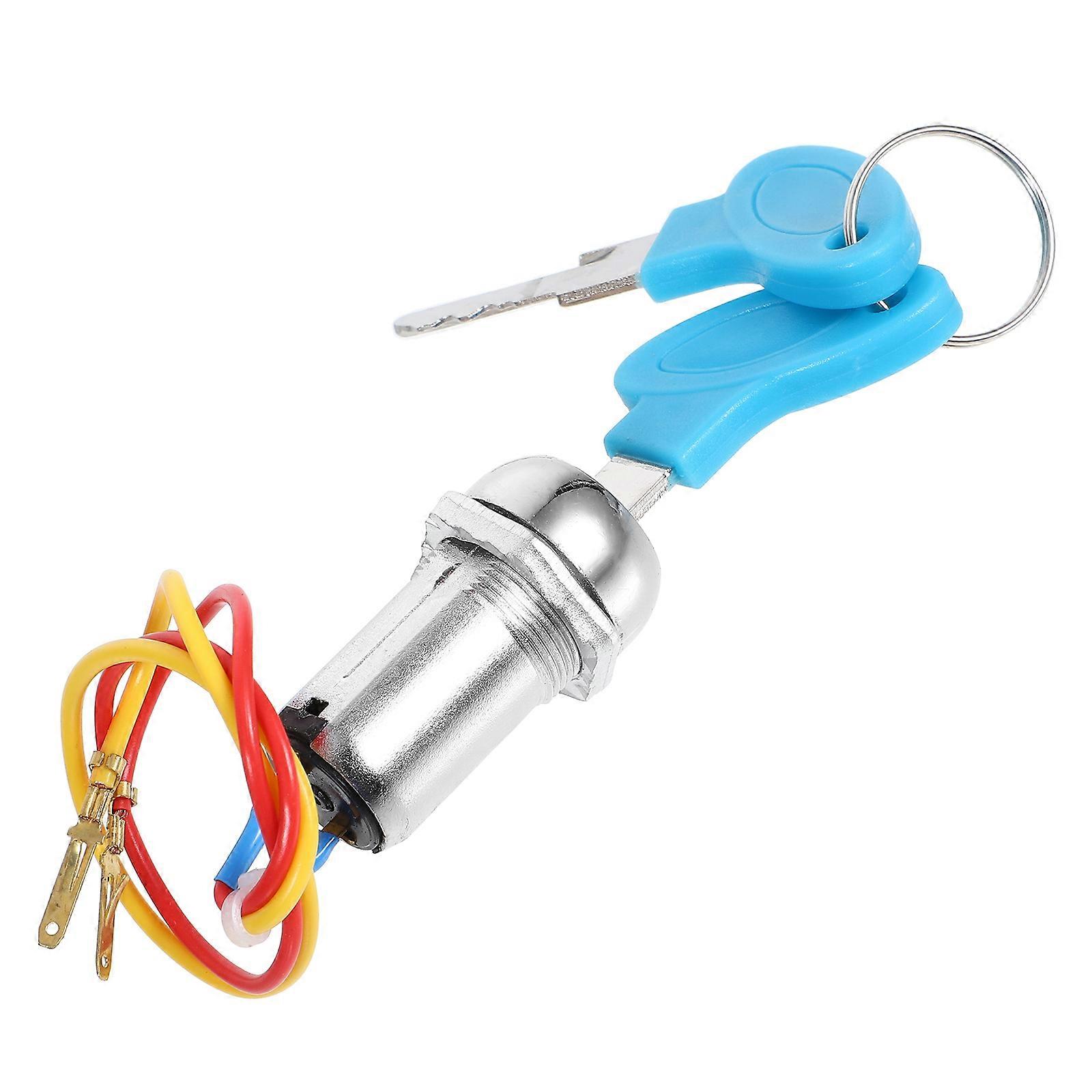 Replacement Ignition Switch with Key for Electric Bicycle 5Pcs Iron Rubber