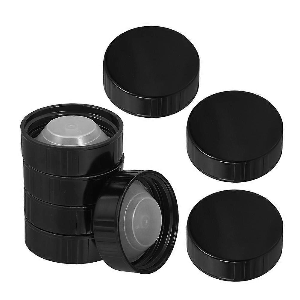 Plastic Screw Caps 32 Pcs Round Bottle Lids Storage Homebrewers Black Leakproof Tight Closure