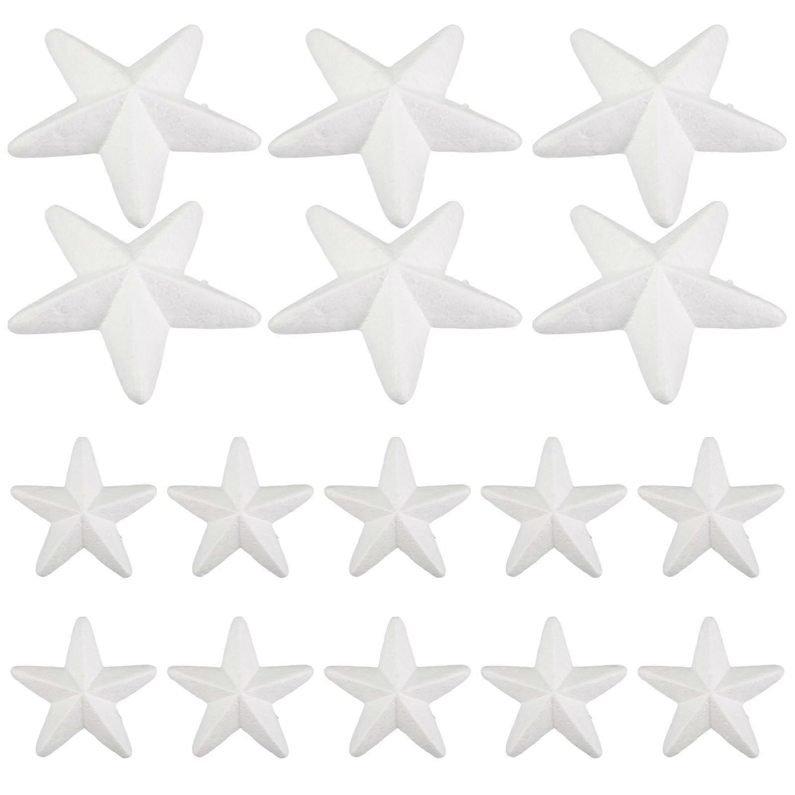 White Foam Five-Pointed Star Crafts for Decoration 80Pcs Set