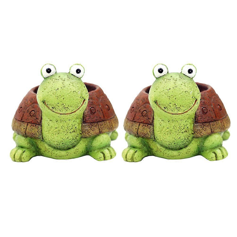 Creative Flower Pot Turtle Shaped Planters for Home Office Use 4Pcs