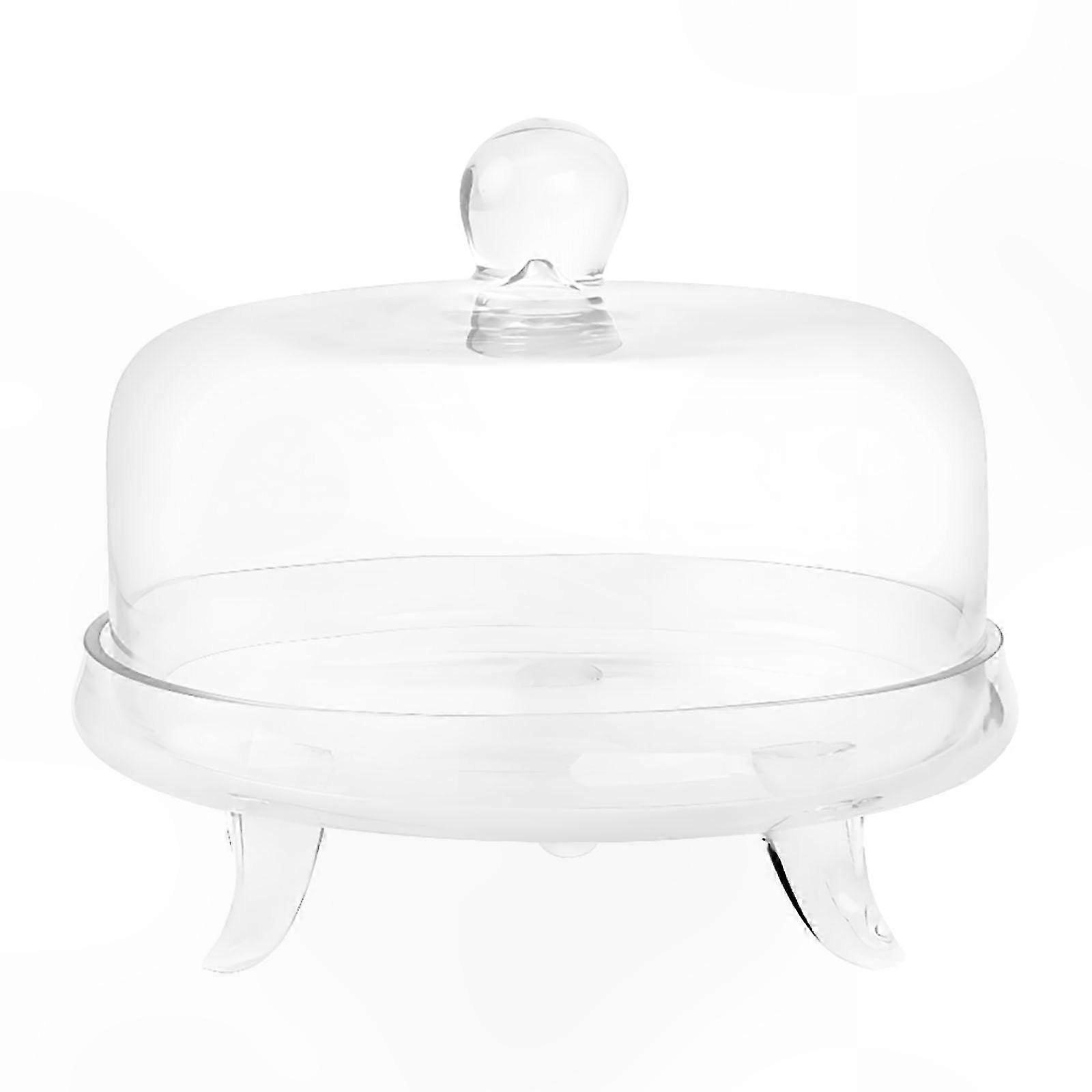 Round Dessert Stand with Dome Cover Clear Serving Tray for Cakes and Pastries