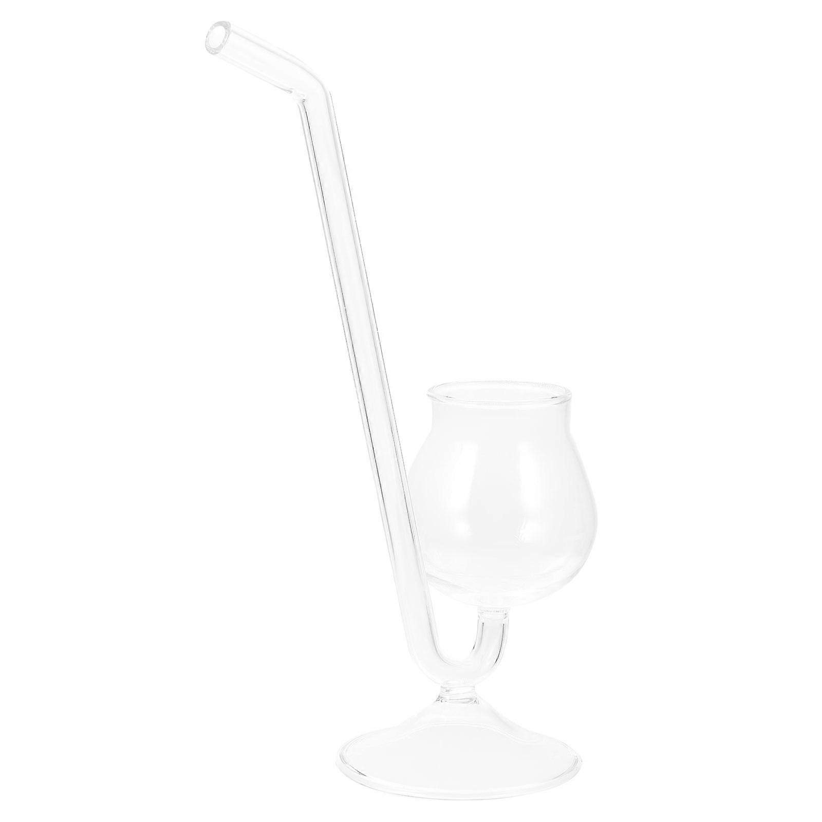 Creative Transparent Glass Wine Cup with Straw for Drinking 1Pcs Beverage