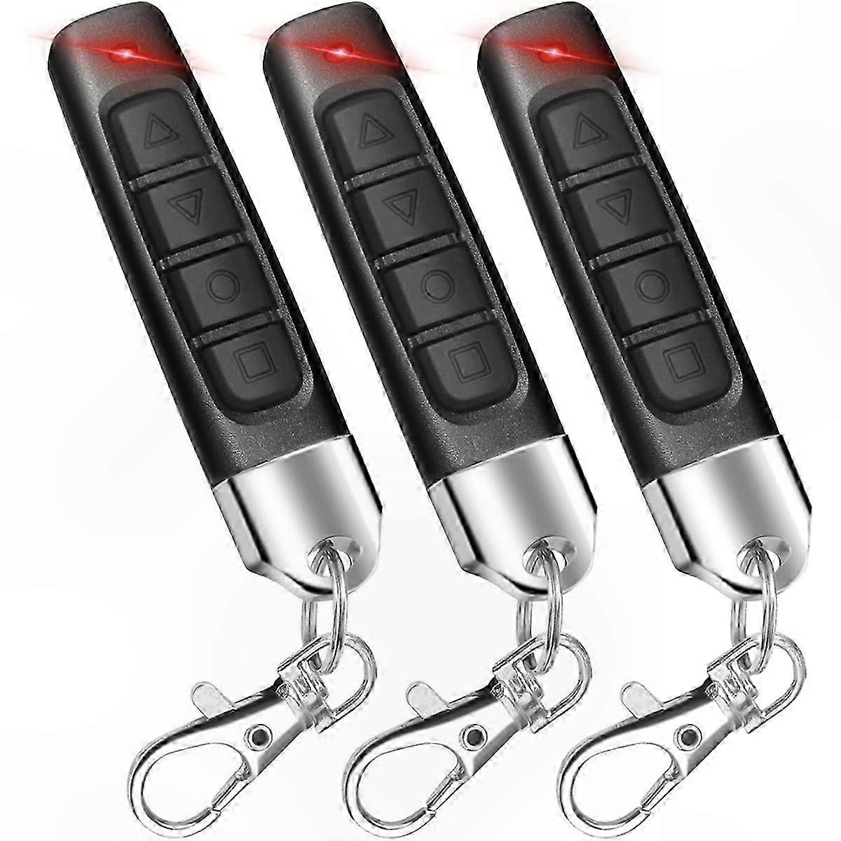 3-Pack 433MHz Wireless Remote Control for Garage Door Opener, Universal Handheld Transmitter Duplicator