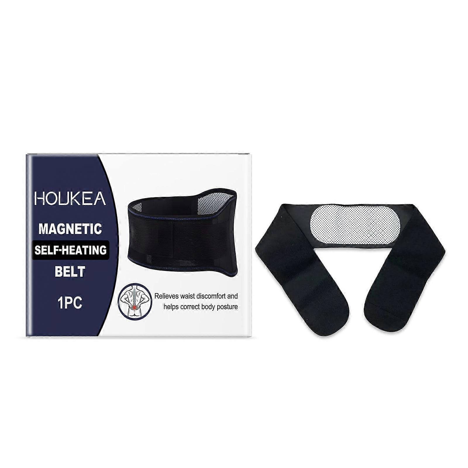 1pc waist support belt with self-heating function for daily relief of lower back discomfort. Adjustable design and lightweight material.