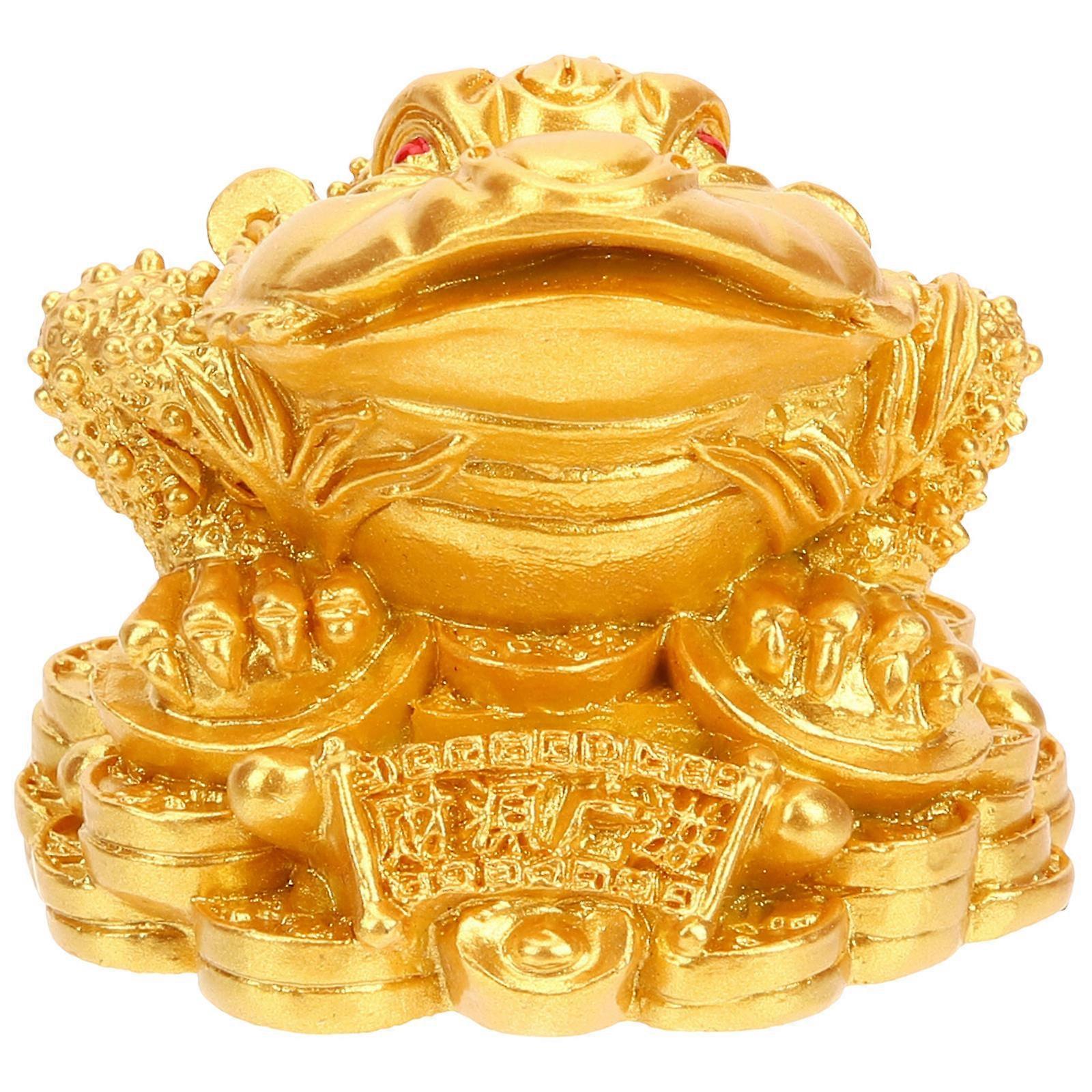 Golden Money Toad Statue Three Legged Wealth Toad Charm 4Pcs Decor