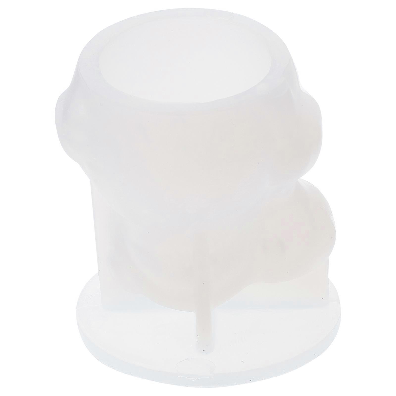 Candle Making Mold in Snowman Shape Designed for Holiday Parties and Christmas with White Silicone Material 1Set