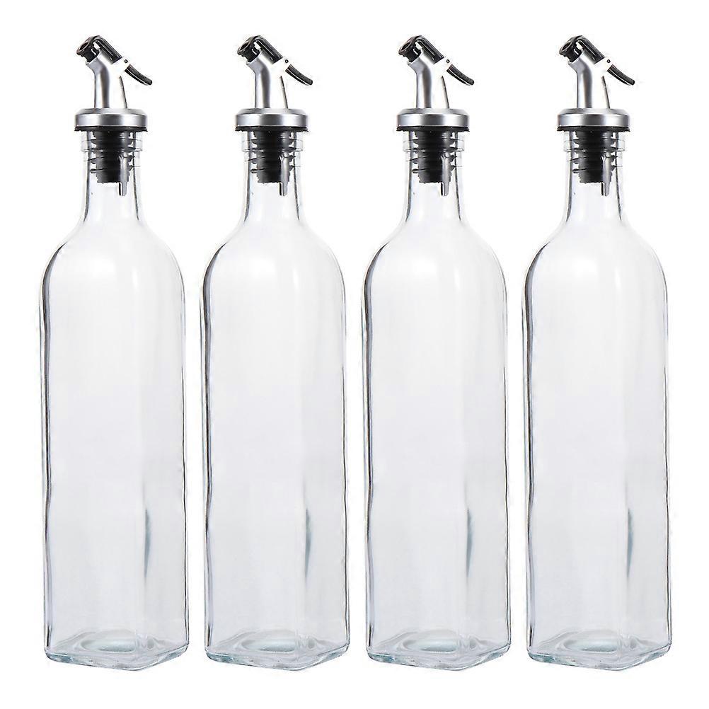 Kitchen Condiment Glass Bottle Set 250ML Storage Cylindrical Transparent Multipurpose 4Pcs