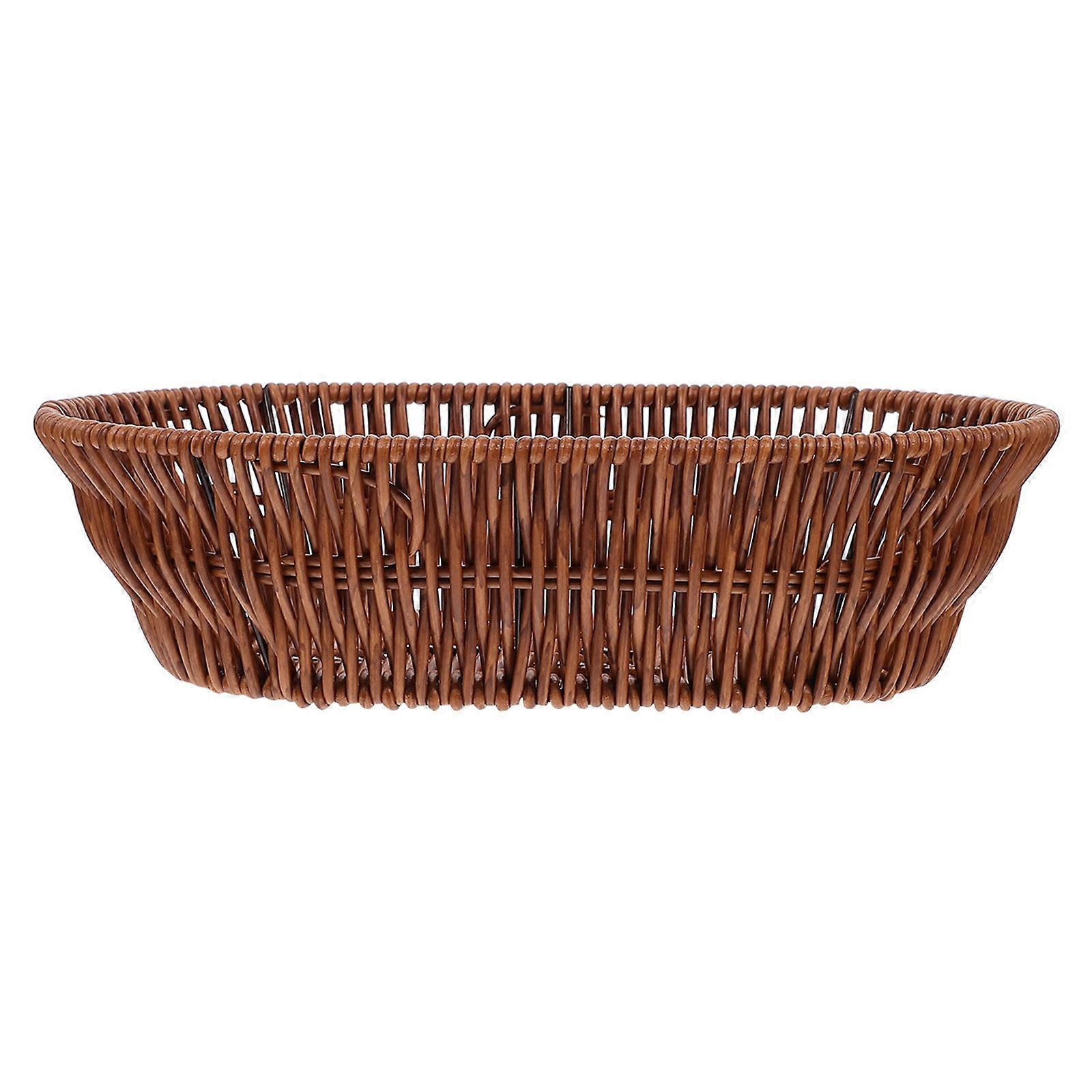Household Storage Basket Fruit Vegetable Storage Creative Oval Iron Weaving Process 1Pc