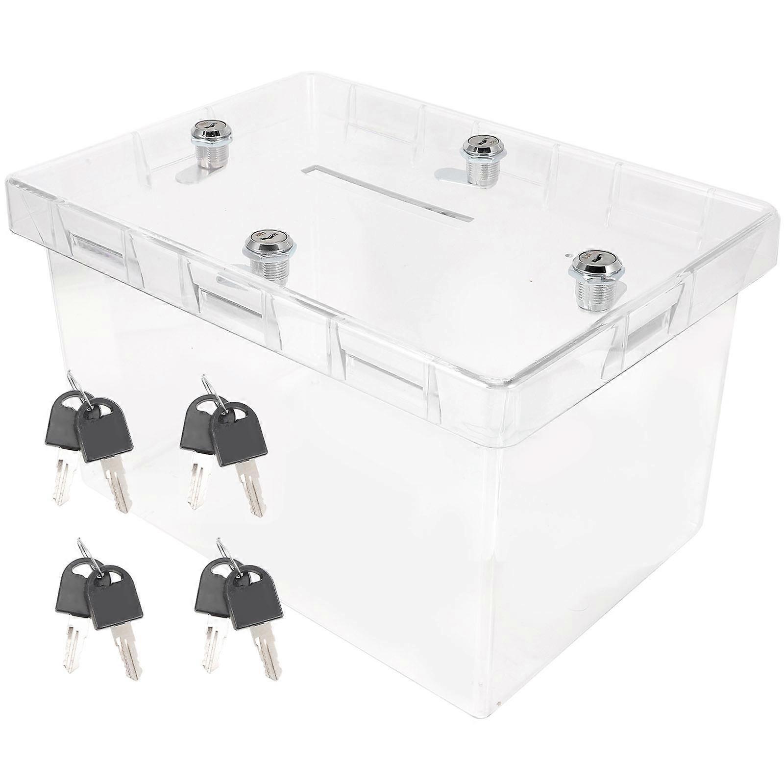 Card Box for Wedding Acrylic Clear Box for Storage 2Pcs with Locks and Keys