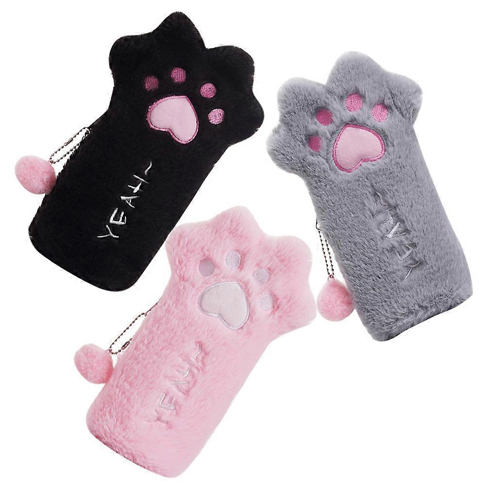 Plush Pen Bag Cartoon Pencil Case Multi Function Pen Storage Bag 9Pcs