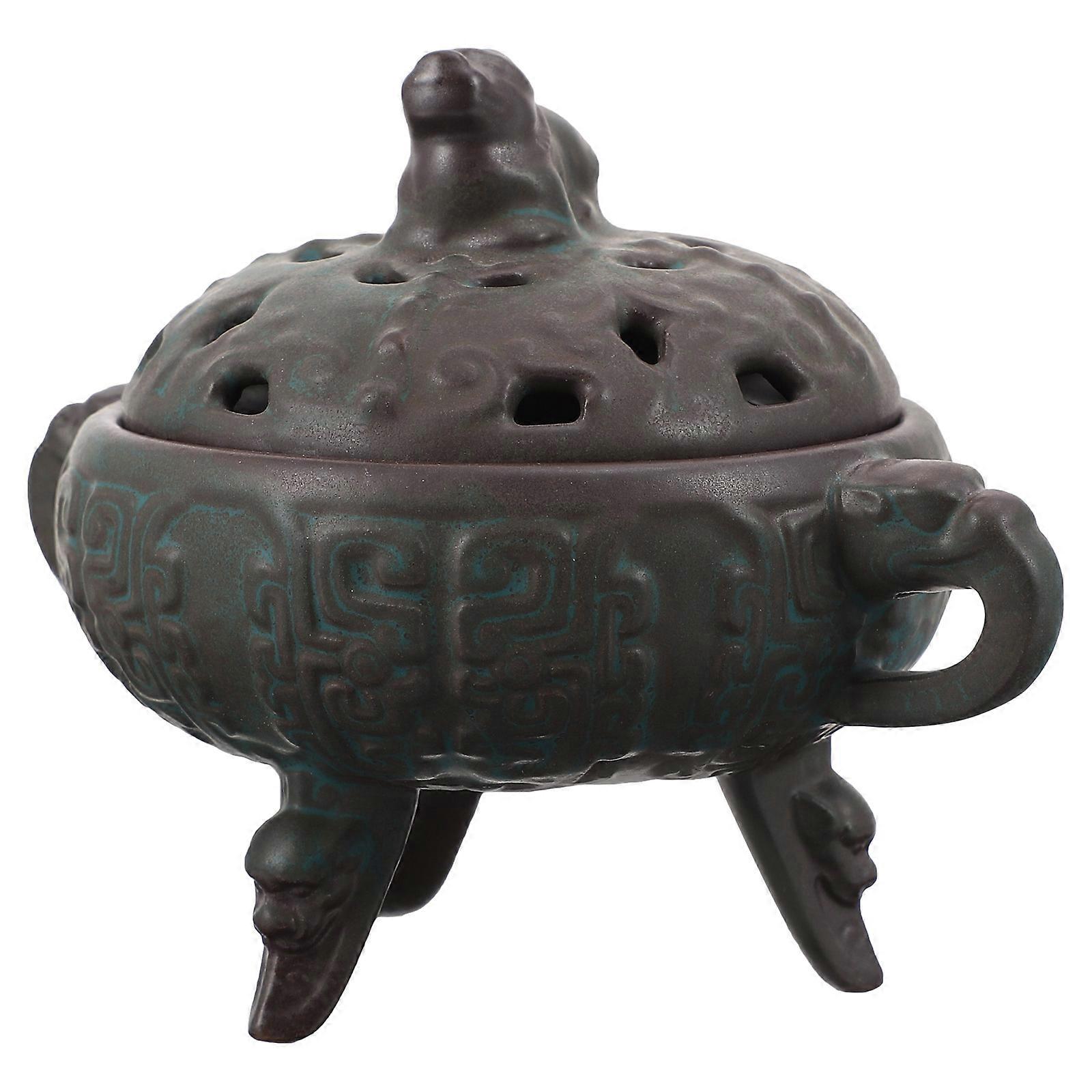 Creative Ceramic Incense Burner for Aromatherapy 2Pcs Green Holder