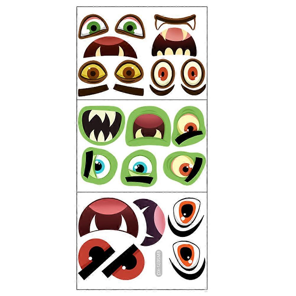 Halloween Pumpkin Decorating Stickers DIY Decoration Assorted Color 3 Sheets