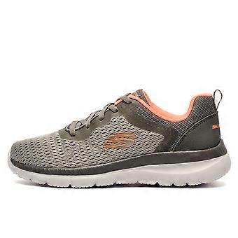 Skechers Quick Path Memory Foam Trainers Grey / Coral