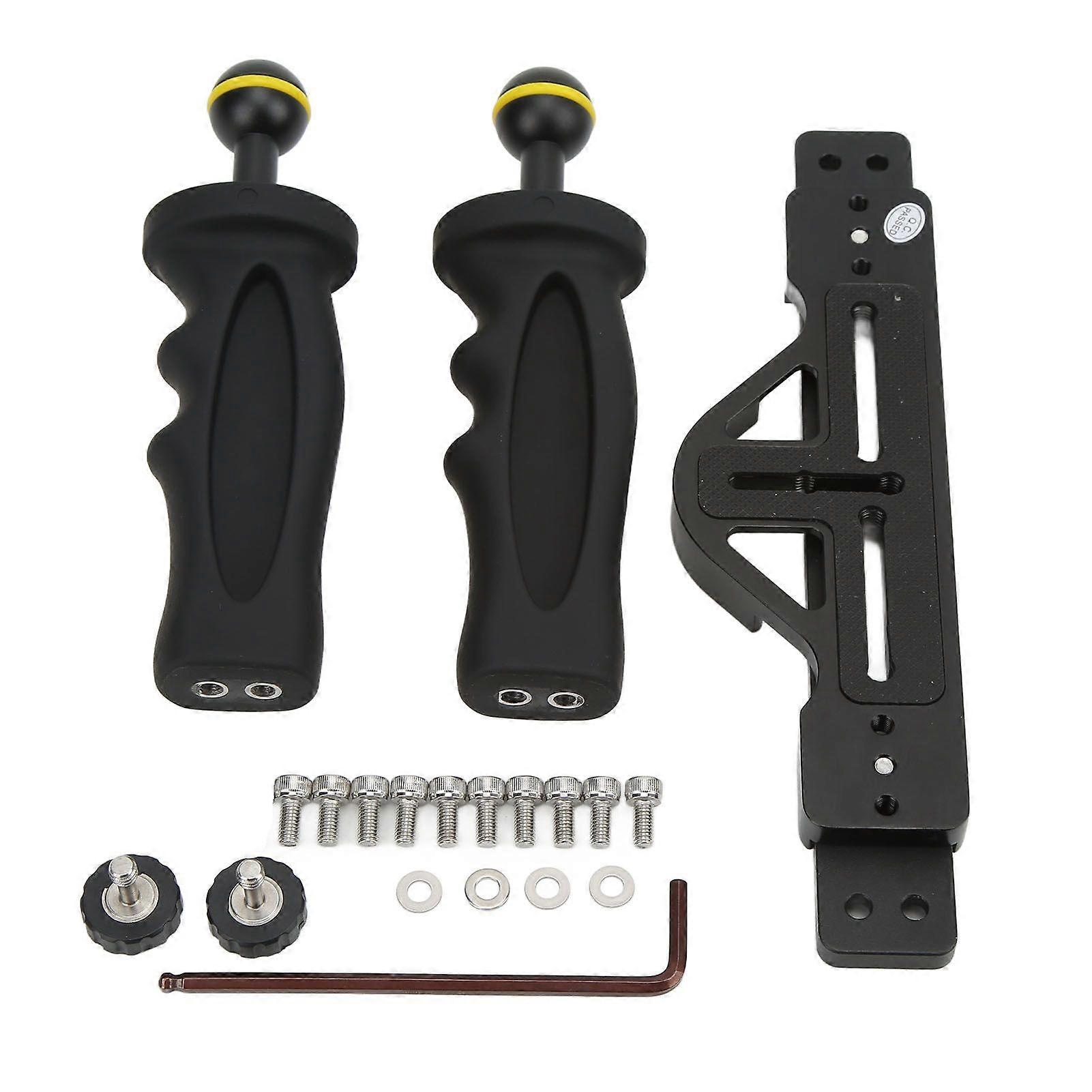 Underwater Camera Tray TS7 Dual Handle Diving Action Camera Stabilizer Light Holder Waterproof for Underwater Shooting