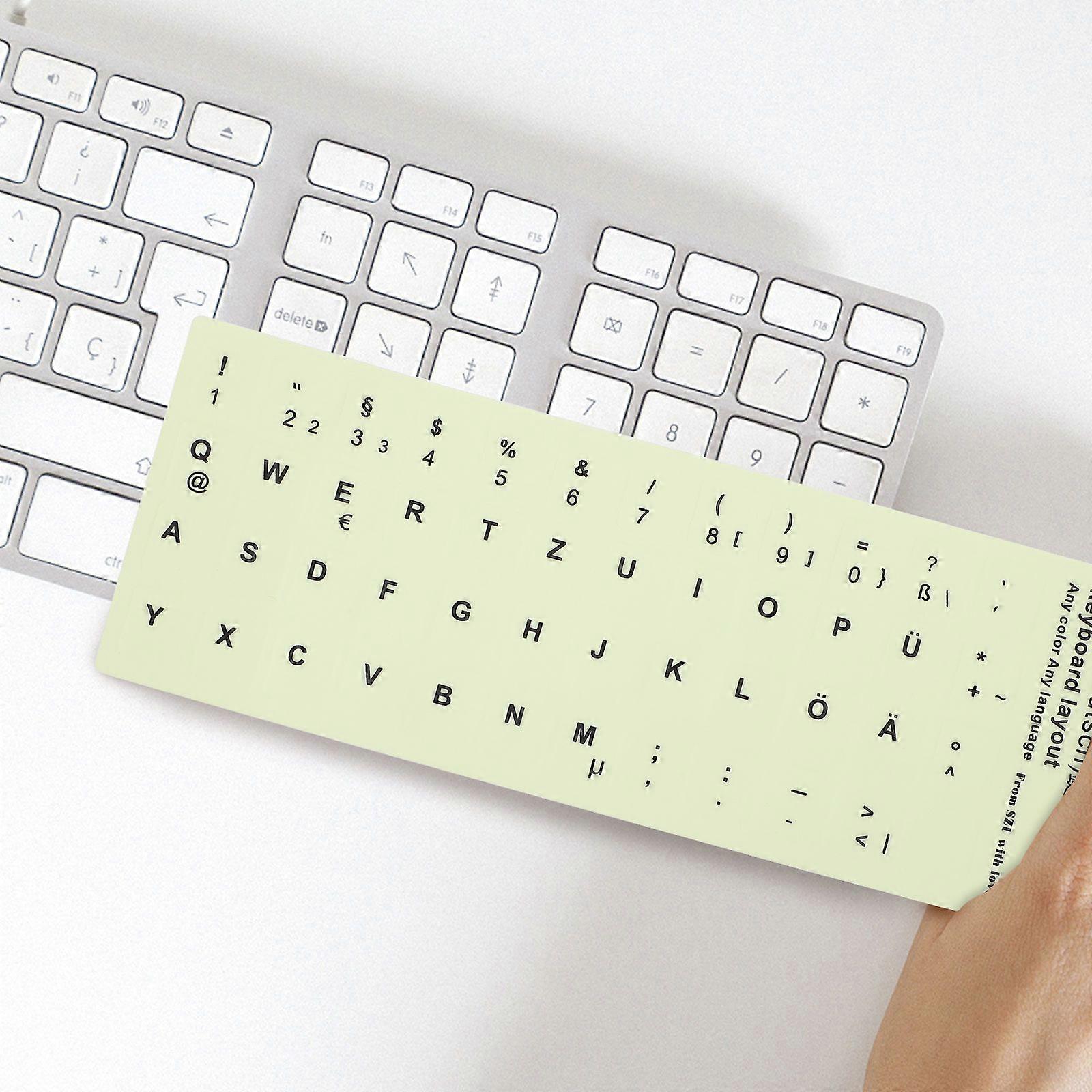 1 Sheet Glow In The Dark Keyboard Sticker German Keyboard Replacement Sticker