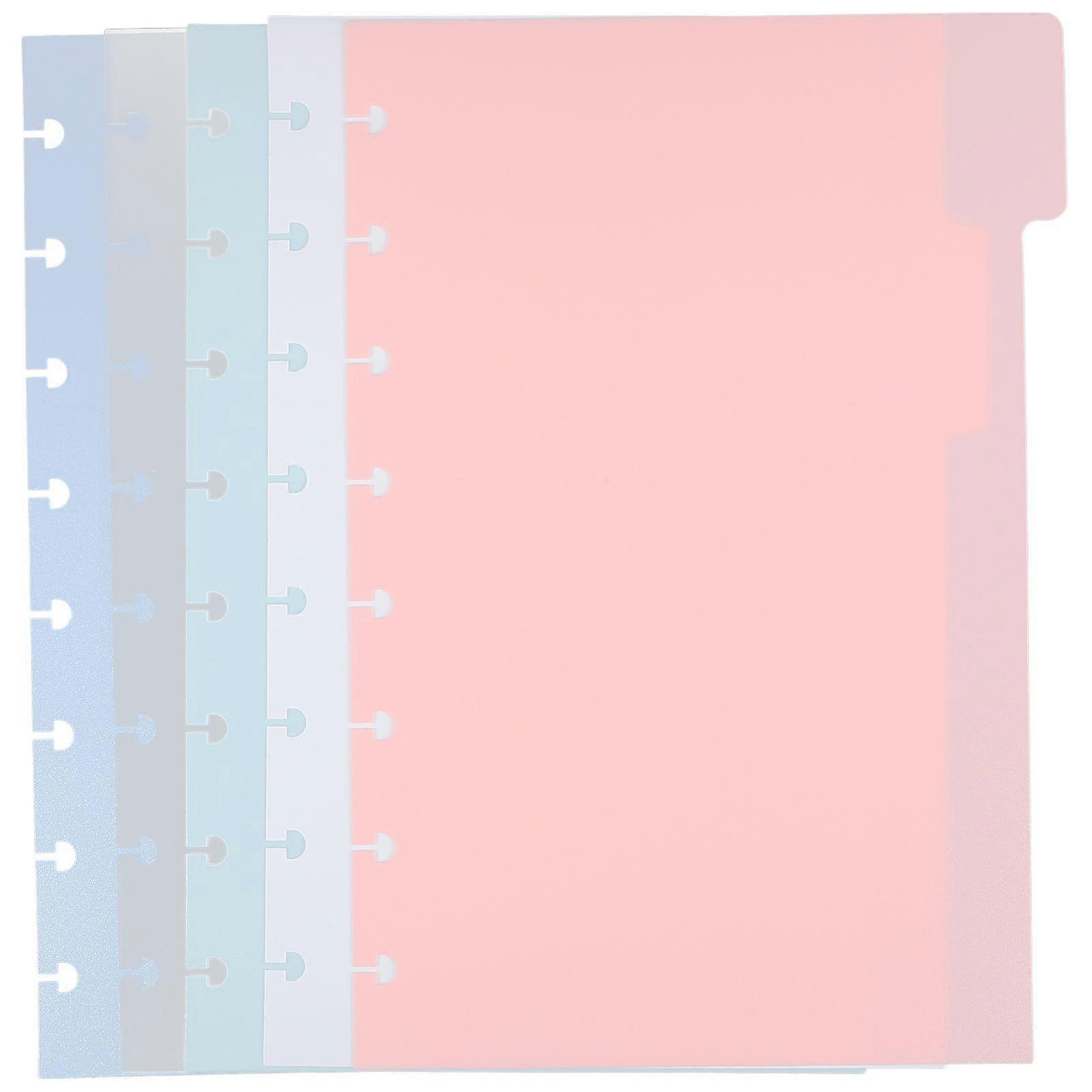 5Pcs Daily Use Binder Dividers Office Binder Tabs Household Tab Dividers Book Supply