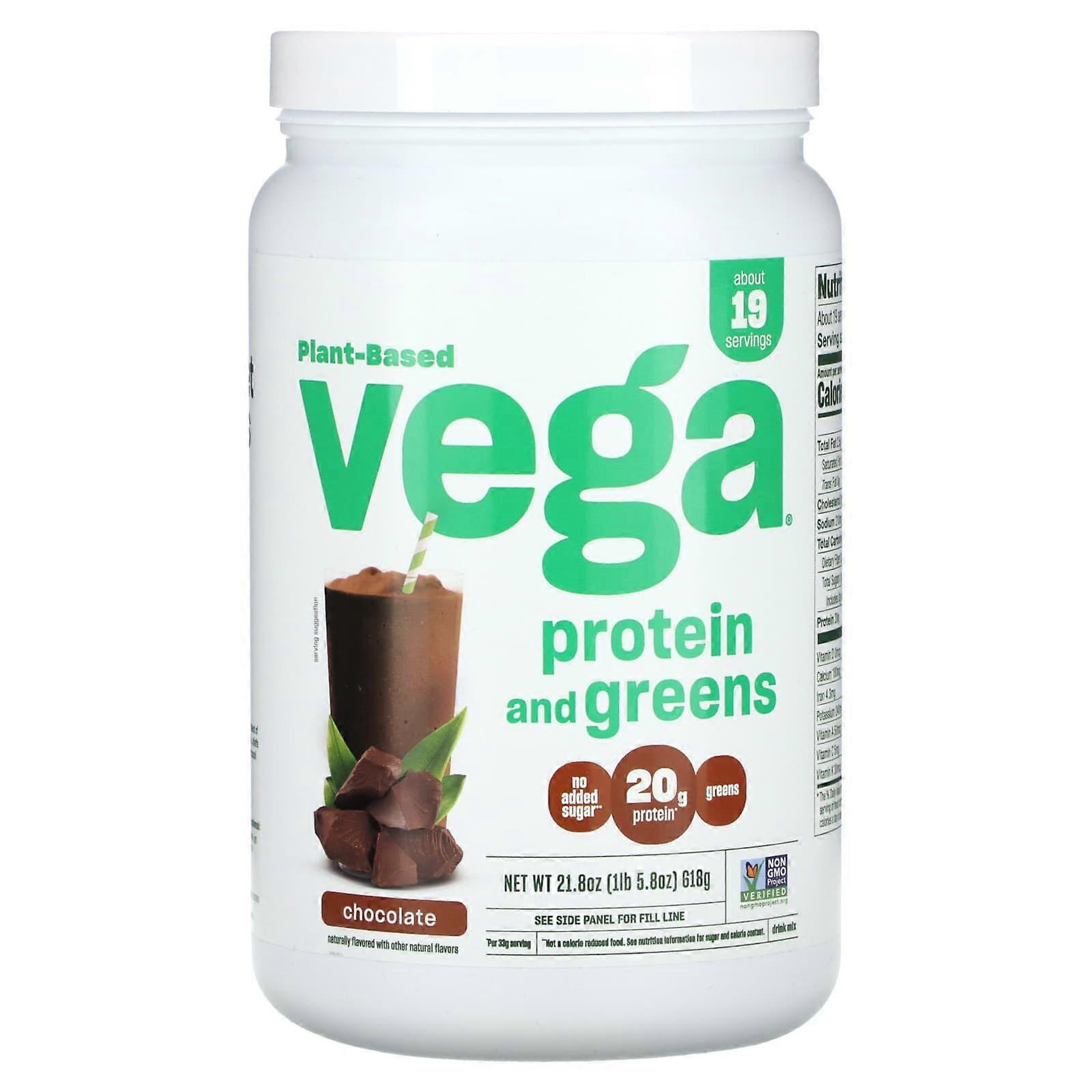 Plant Based Protein And Greens, Chocolate, 1 lbs (618 g)