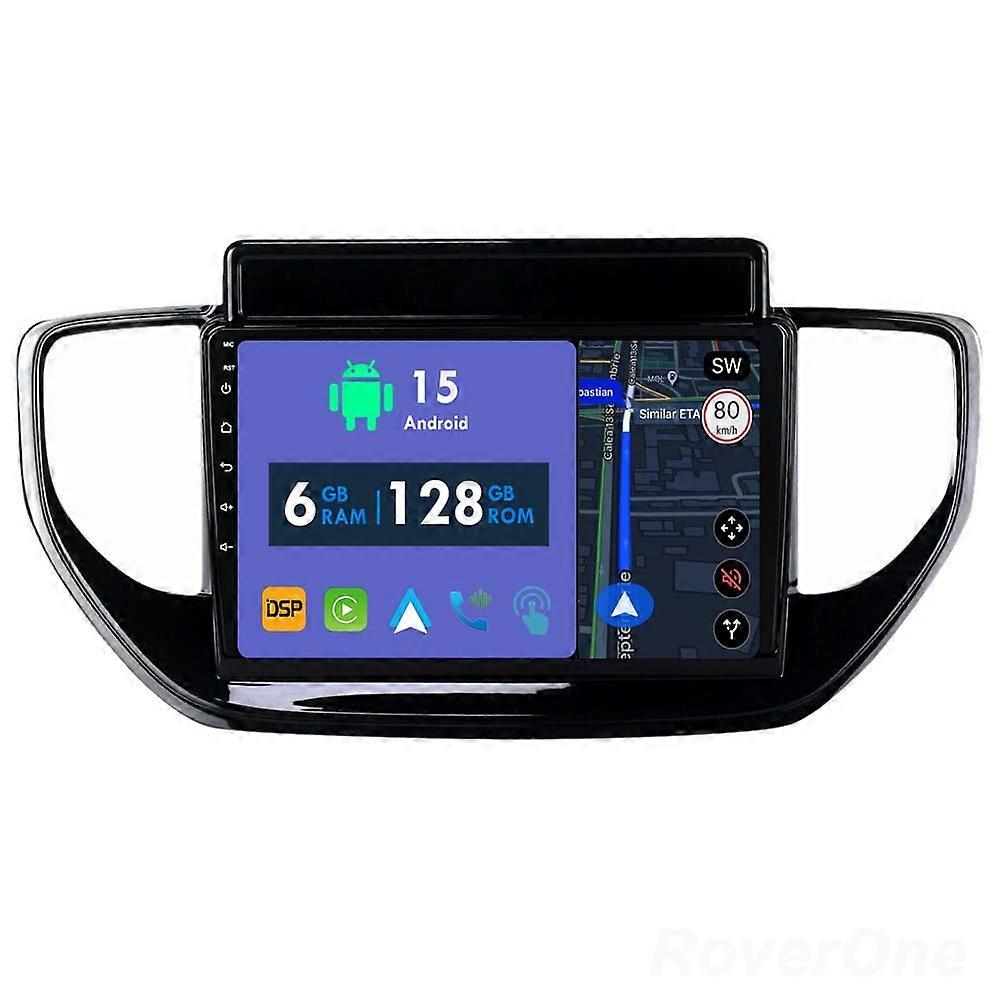 Car Radio 6G+128G CarPlay GPS Navigation Head Unit for Hyundai Solaris 2 II 2020 - 2021 Android Auto Bluetooth Stereo Touch Screen