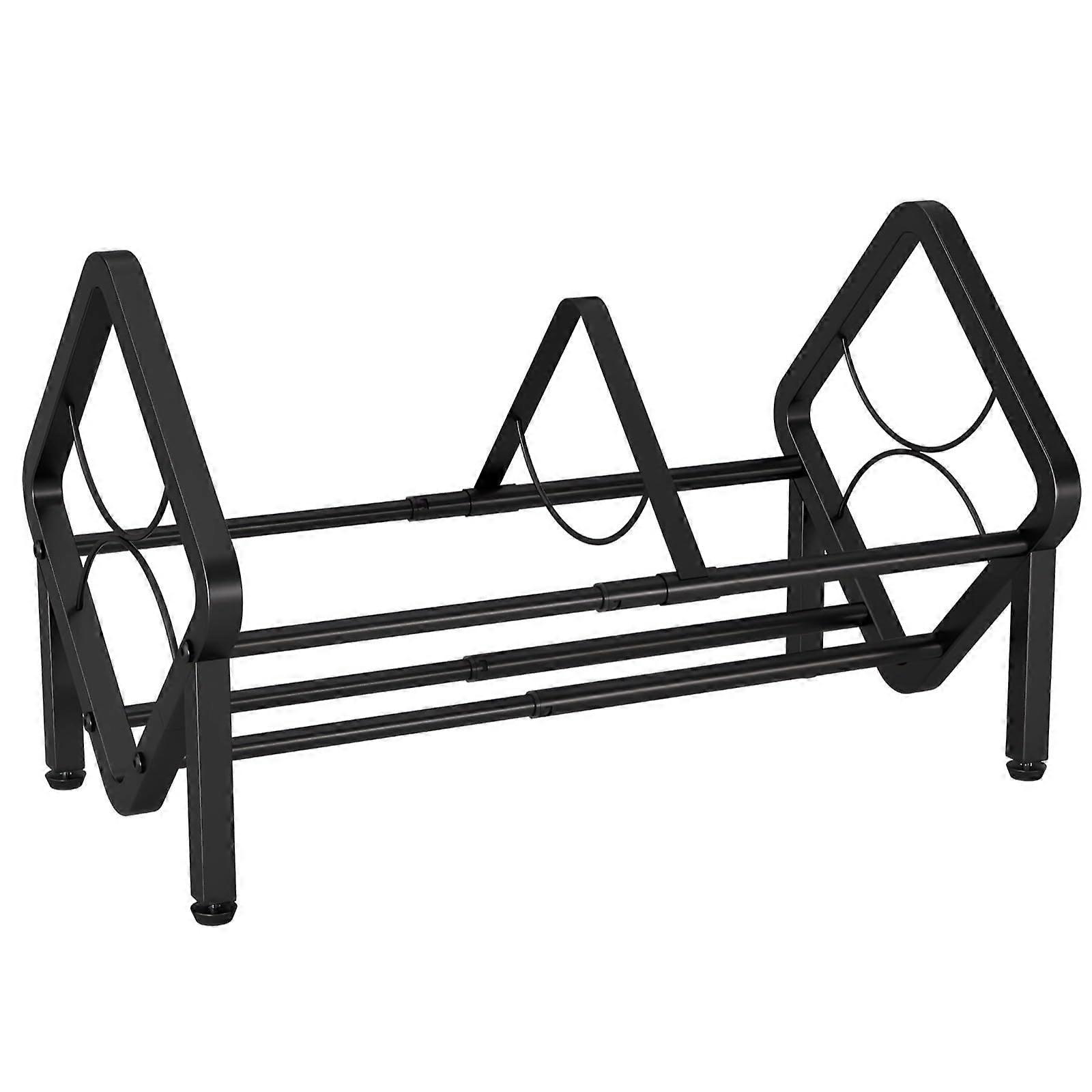 Vinyl Records Stand Telescopic LP Rack Adjustable Carbon Steel Frame Black Metal Sturdy Triangular Support Holds LPs