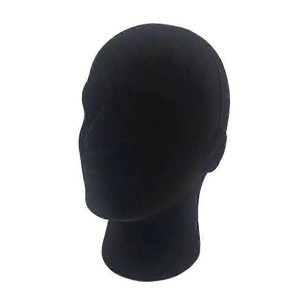 Male Head Model Display Flocking Foam Mannequin Head for Wigs Hats Accessories Salons Barber Shops Home Use Compact Space Saving Design
