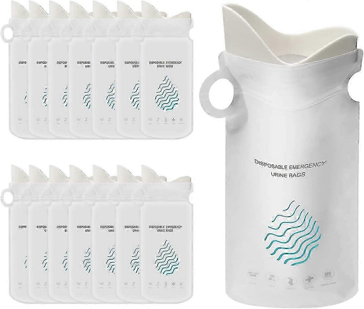 Kamp Çiş Torbaları, 20'li Paket 700 ML Acil Tek Kullanımlık Pisuar Torbaları, Unisex İdrar Torbaları Seyahat için Kusmuk Torbaları Pisuar Tuvalet Trafik Sıkışıklığı Acil Portabl