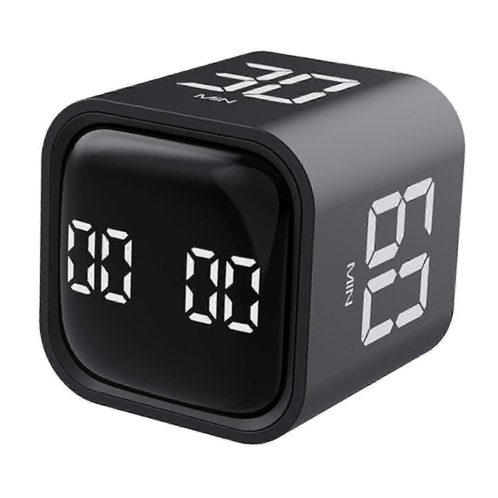 Cube Timers Gravity Sensor Flip Timer Game Timer For Workout Working Black