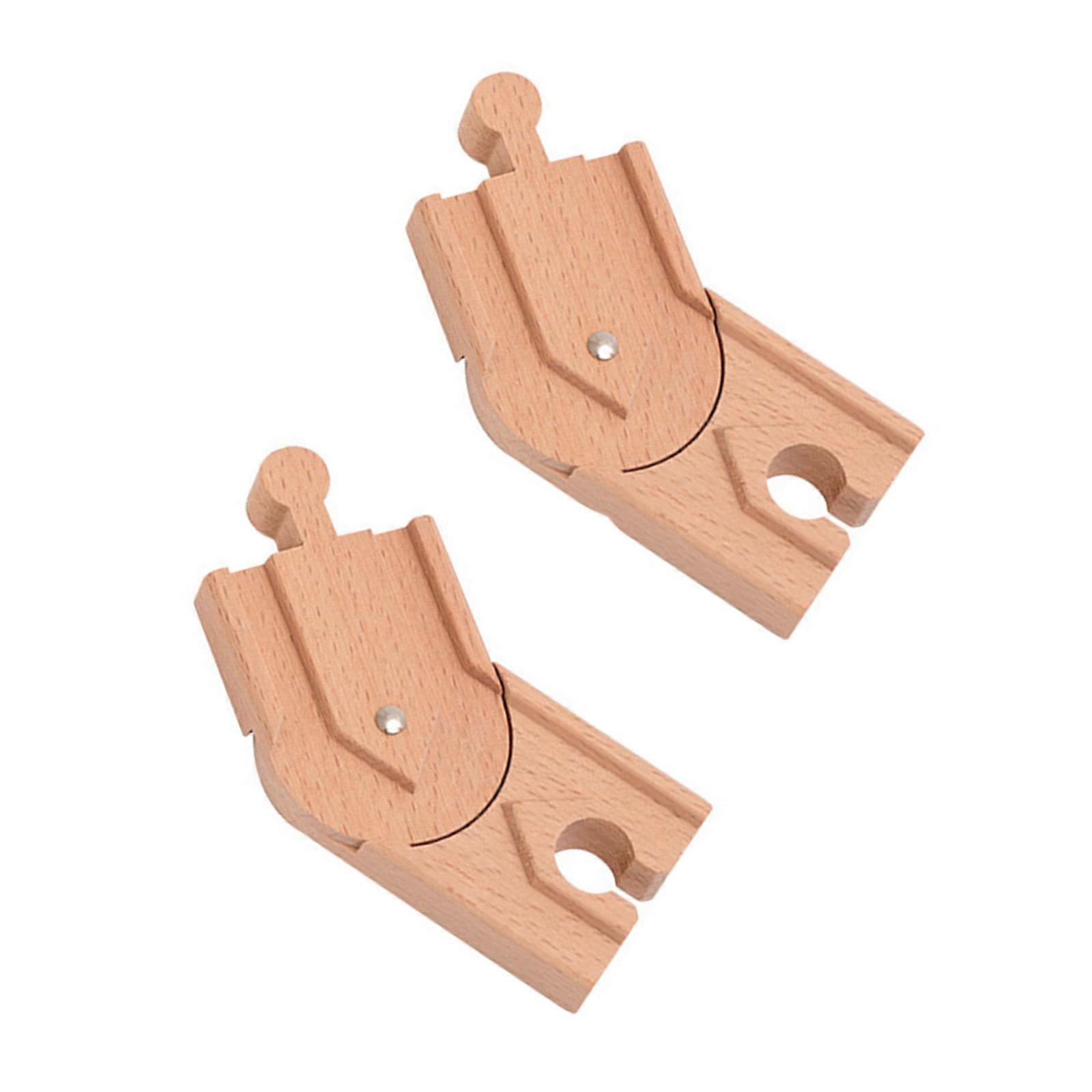 Wooden Train Track Add On Interchangeable Modular Design for Custom Layouts and Family Interactive Play Multicolor