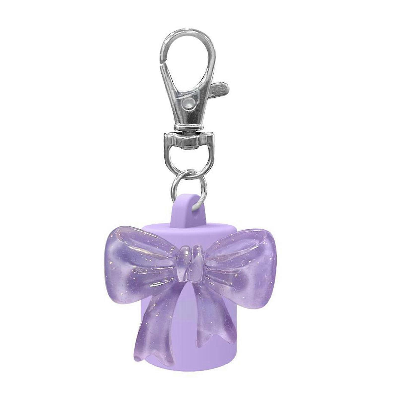AntiSpill Silicone Cosmetic Keychain Bottle Portable Lip Gloss Container Quick Access Design Travel Essential  Purple