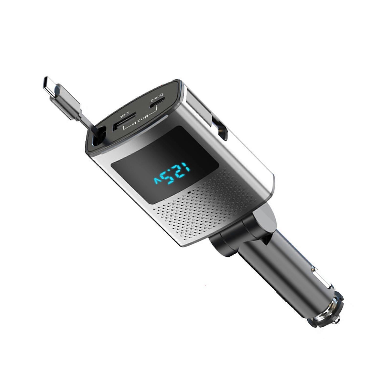 65W USB C Car Charger 3 in 1 Retractable Designs Vehicle Charger LED Display Charger for Phone & OS system Conformity Multicolor