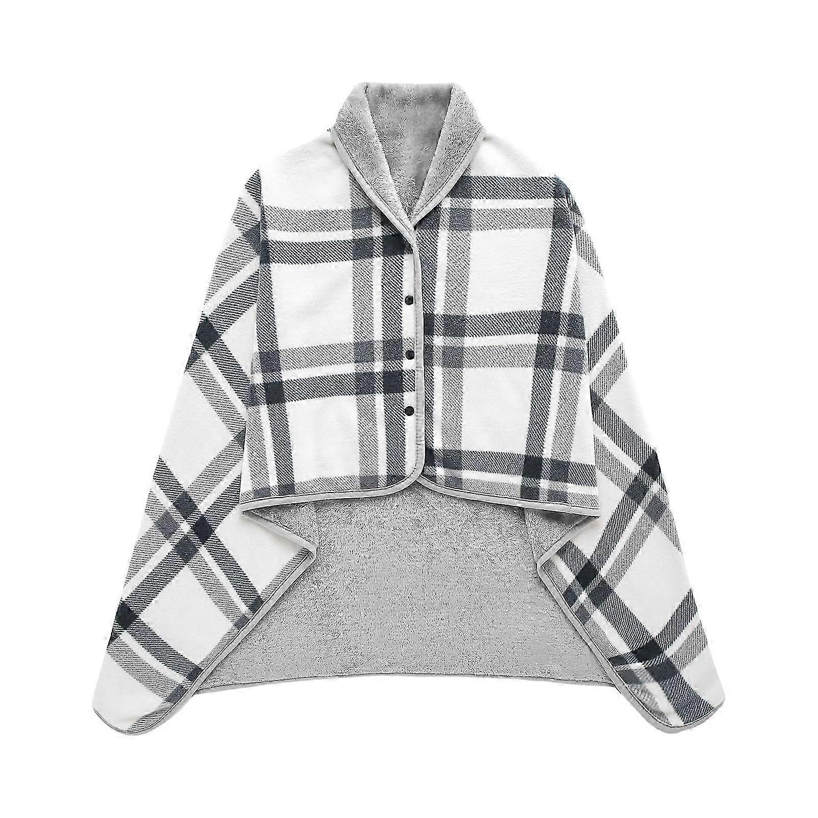 Flannel Blanket Grey 100x140 Cm Wearable Shawl Blanket Lightweight All Seasons Soft And Comfortable