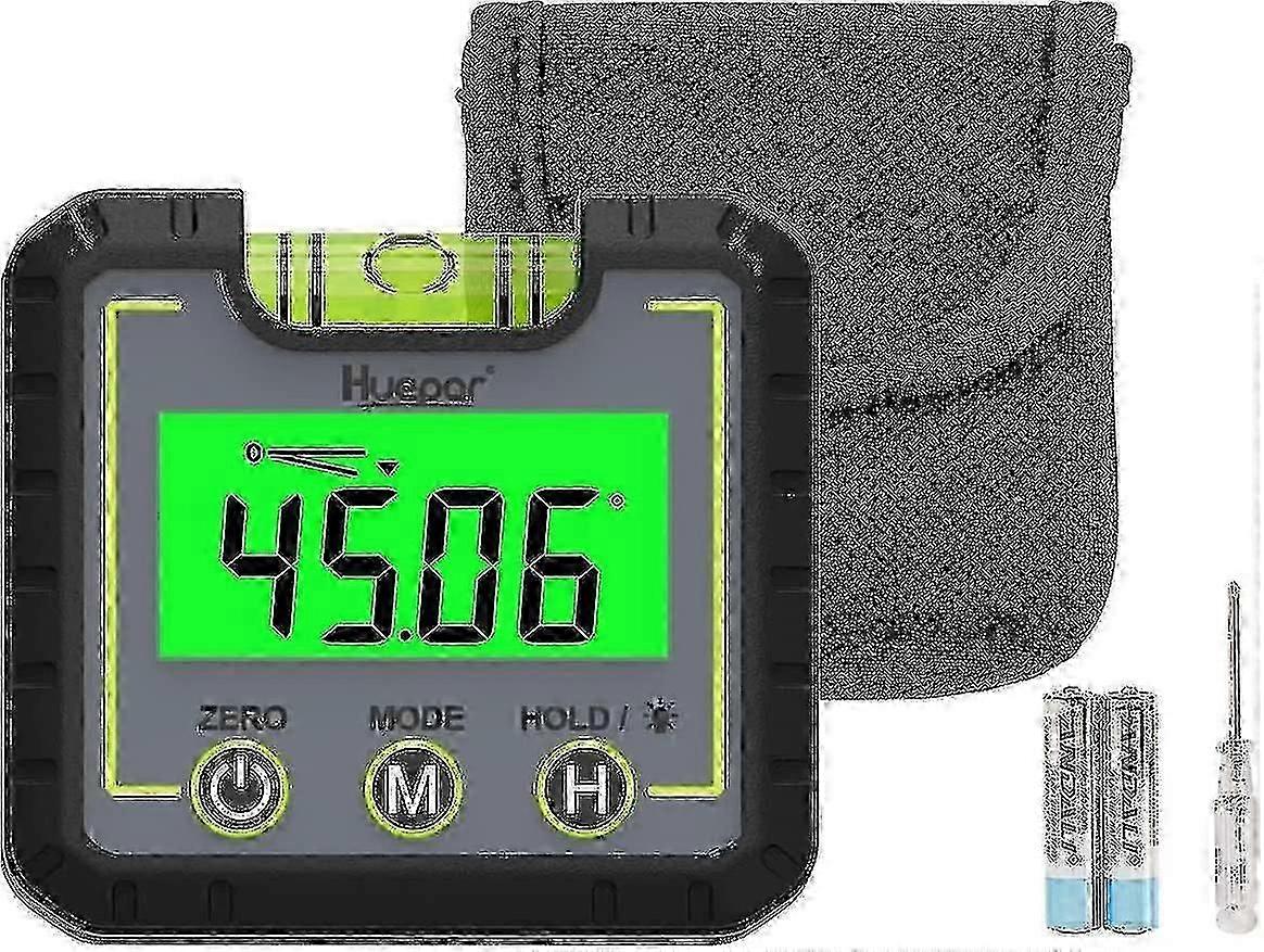 Angle Gauge Digital Level Mini Case Level Angle Measurer Base Magnet V Groove Backlit Lcd Inclinomet