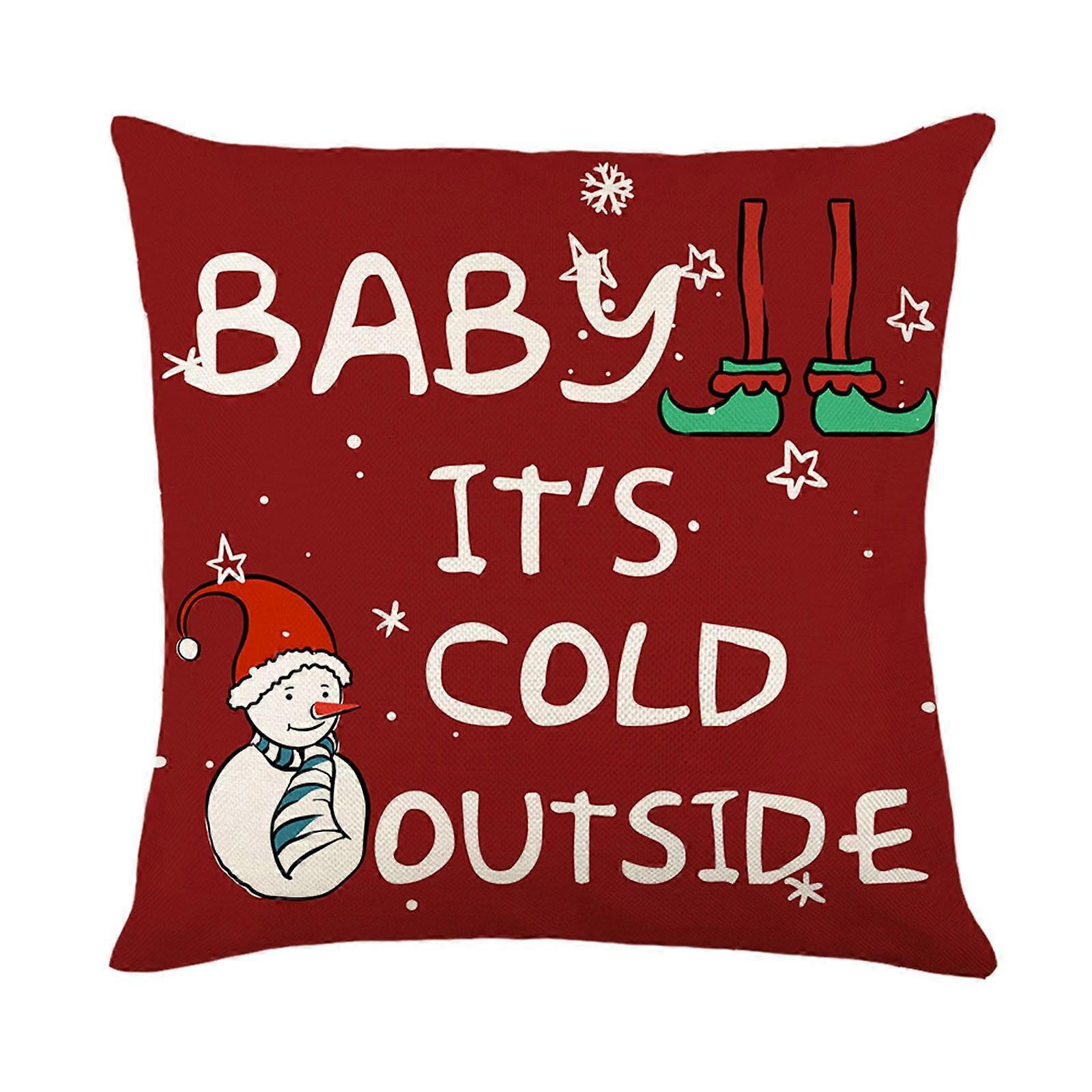 Fun Christmas Pillowcase Lumbar Pillowcase Sofa Home Decor Pillowcase