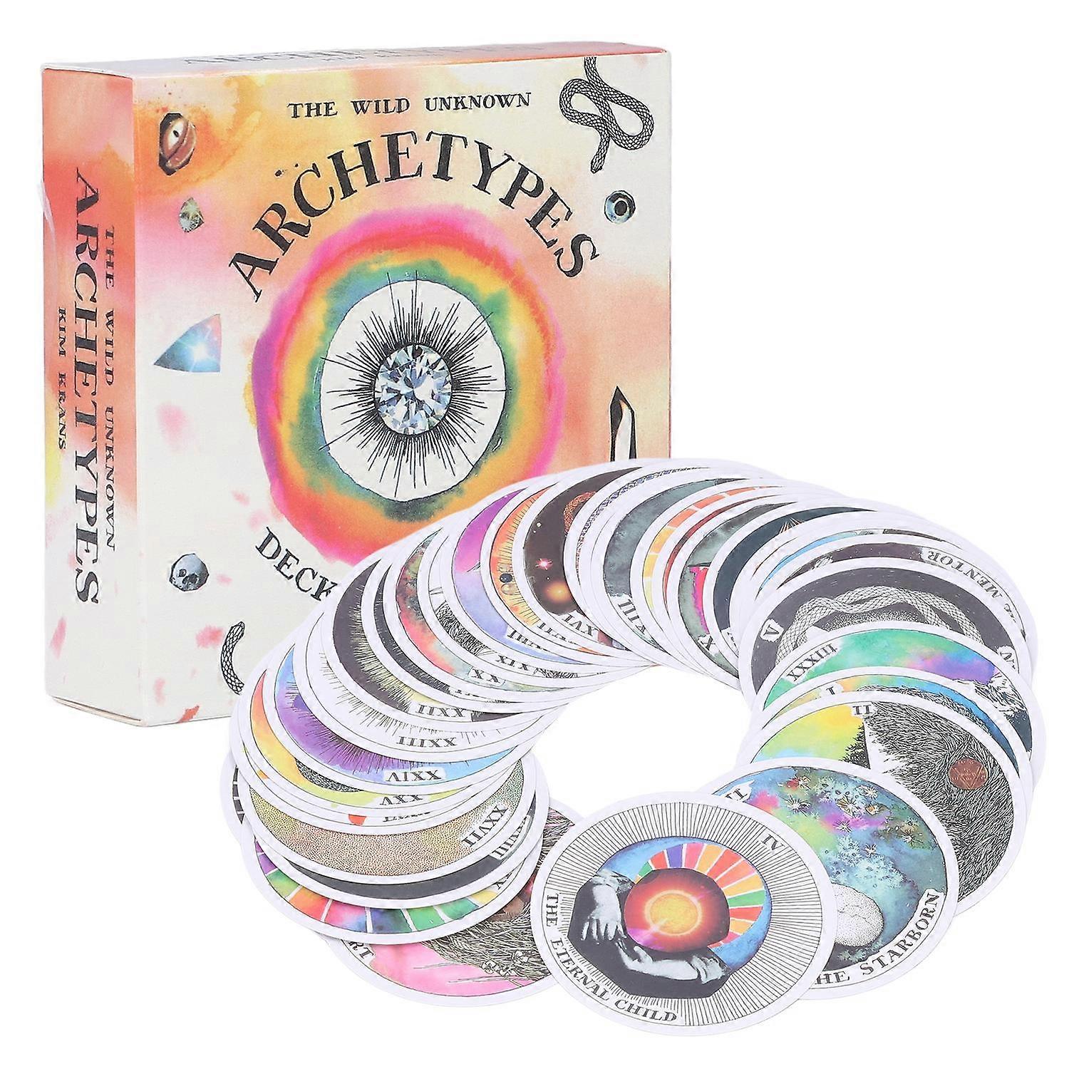 Round Tarot Deck Cafe Party Fate Divination Guidance Tarot Card Board Game Gift for Beginner