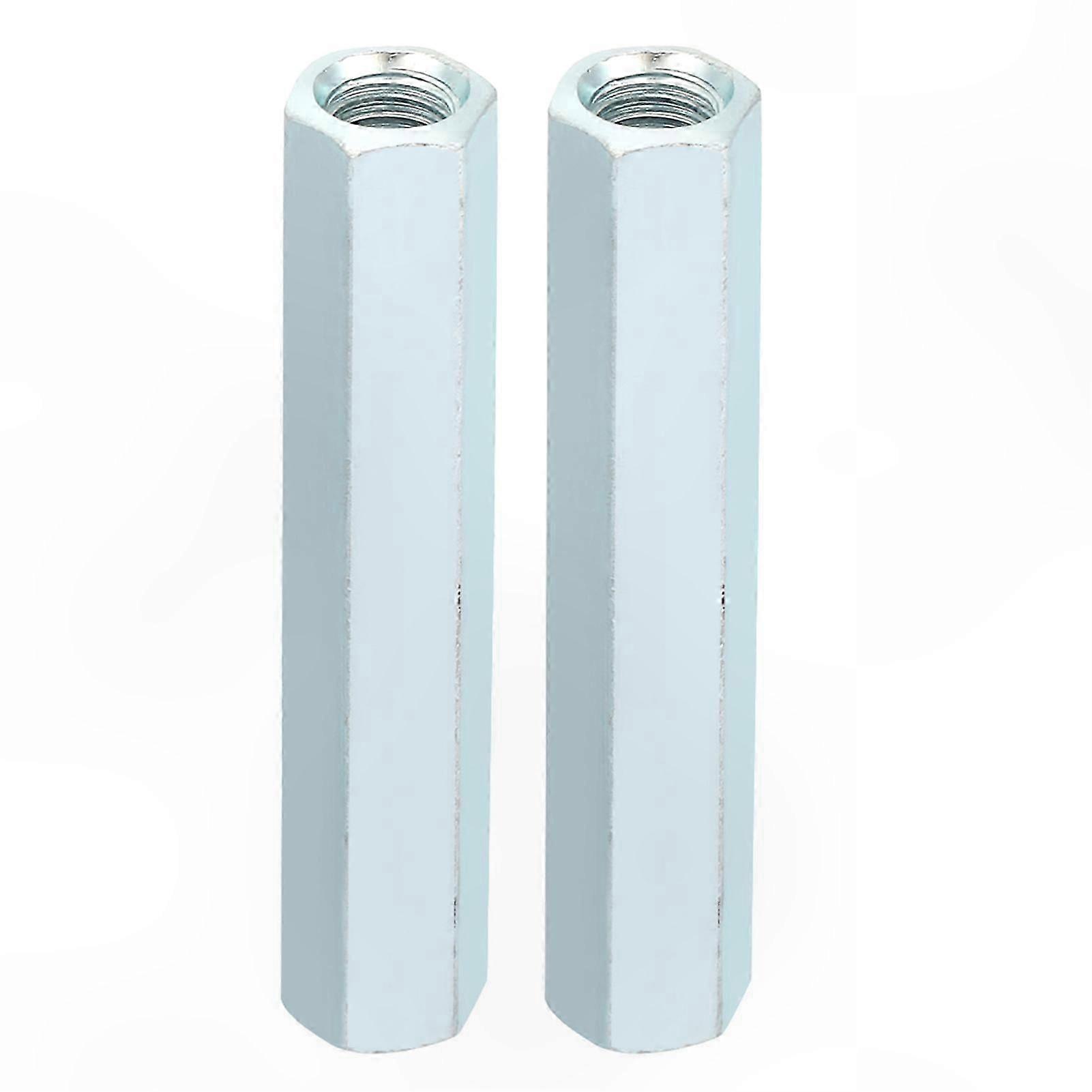 Hexagonal Coupling Nuts, 2-Pack M8 x 66 Carbon Steel Long Sleeve Standoff Threaded Rod Connector