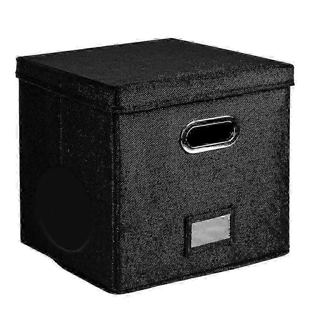 12-Inch Vinyl Record Storage Box with Lids and Handles, Practical Organizer for Over 50 Records
