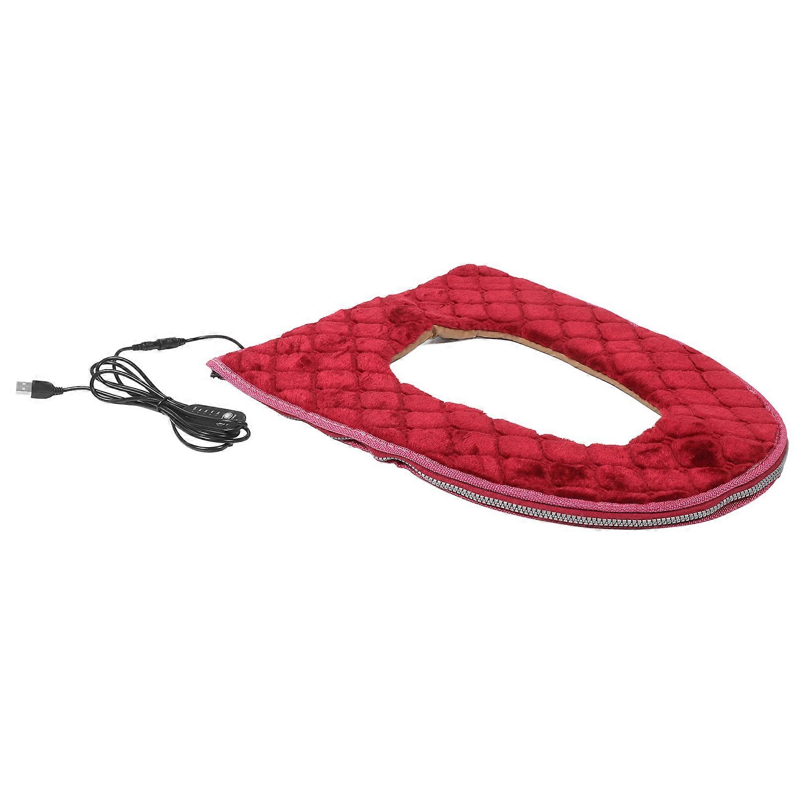 Washable Heated Toilet Seat Pad with Grid Pattern and Quick Heating 1 Piece