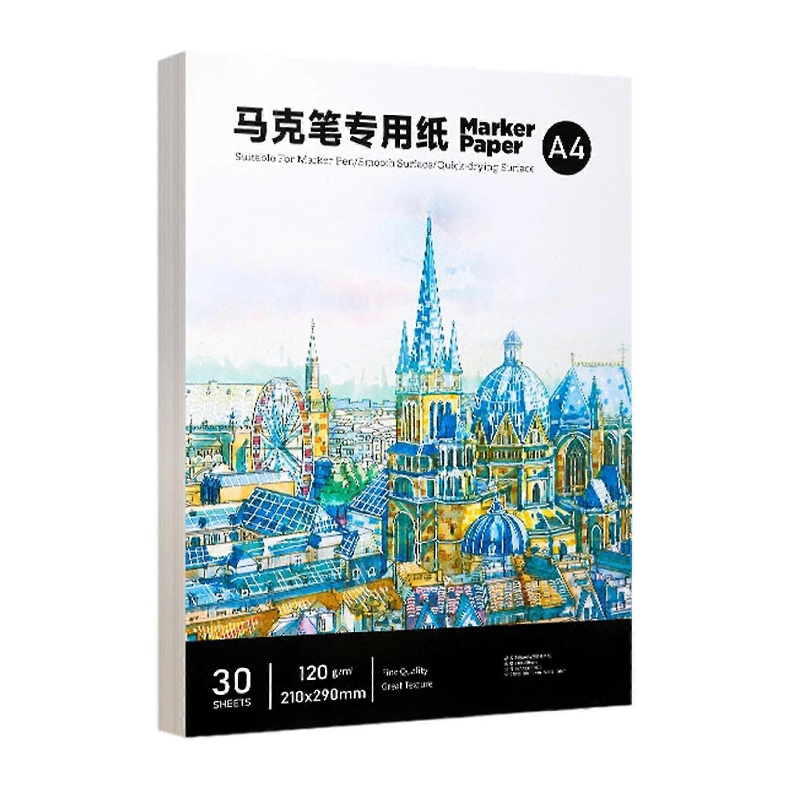 30 8K Marker Sheets Recyclable Paper Double Sided Texture For Endless Creative Projects  A4