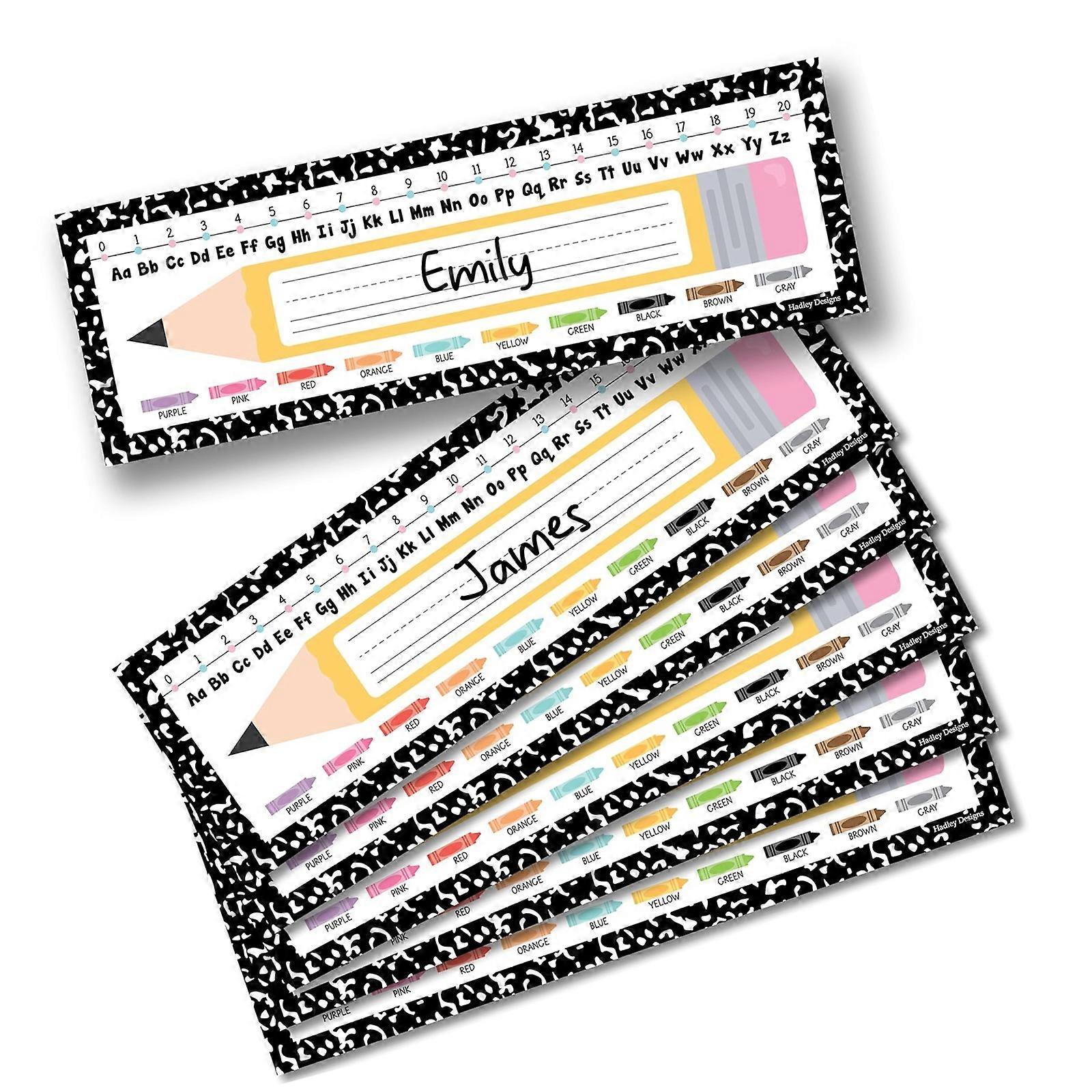 36 Chalkboard Name Card Animal Print Design for School Office Event Organization Multicolor