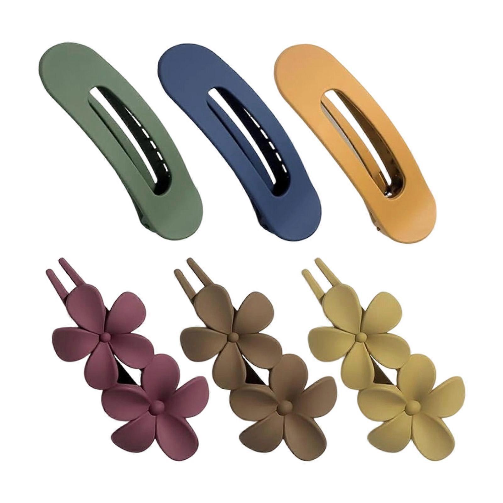 6-Unit Flower Hair Accessories Not Breakable Hairpins For Sensitive Scalp Multiple Color Combinations Multicolor