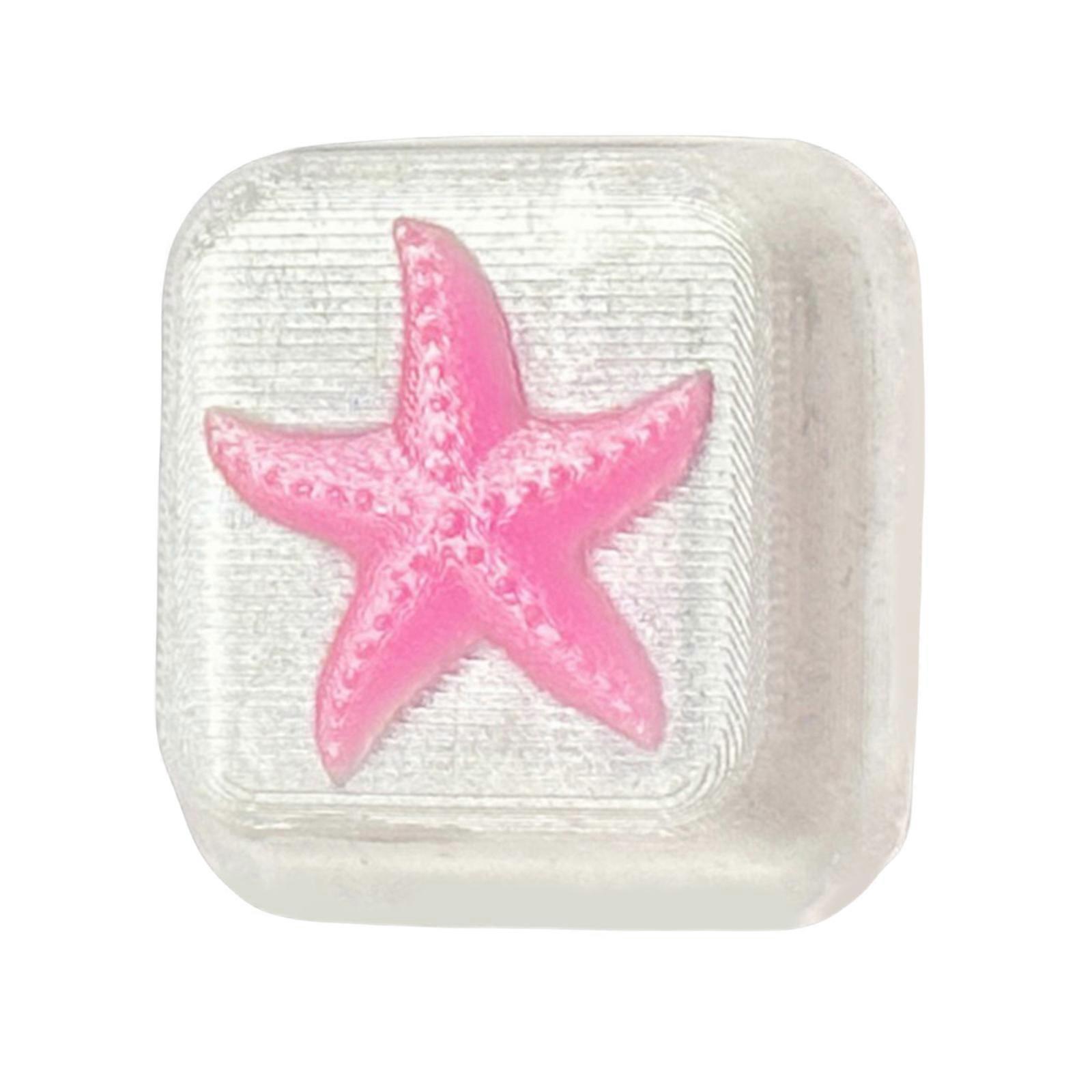 Only Keycap, Ocean Style Translucent Keycap Cute Starfishs Drop Glues Resin Keycaps for Mechanical Keyboards Installation  Pink
