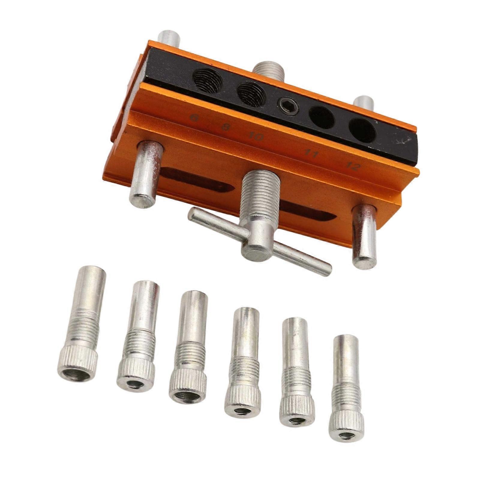 Centering Dowel Jig Kits Drill Guide Jig Block for Straight Holes with Drill Bushings Centering Doweling Jig  gold