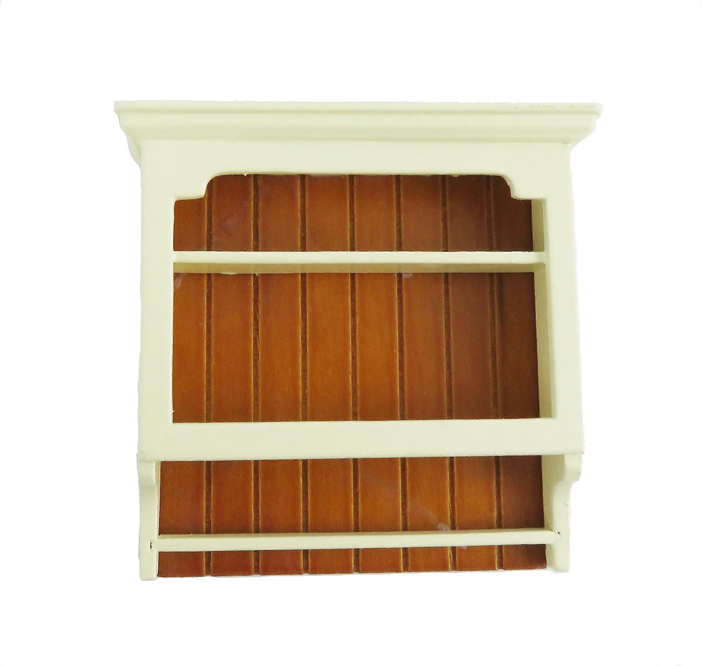 دمى البيت كريم & الجوز جدار الجرف وحدة أثاث المطبخ مصغرة الحديثة 