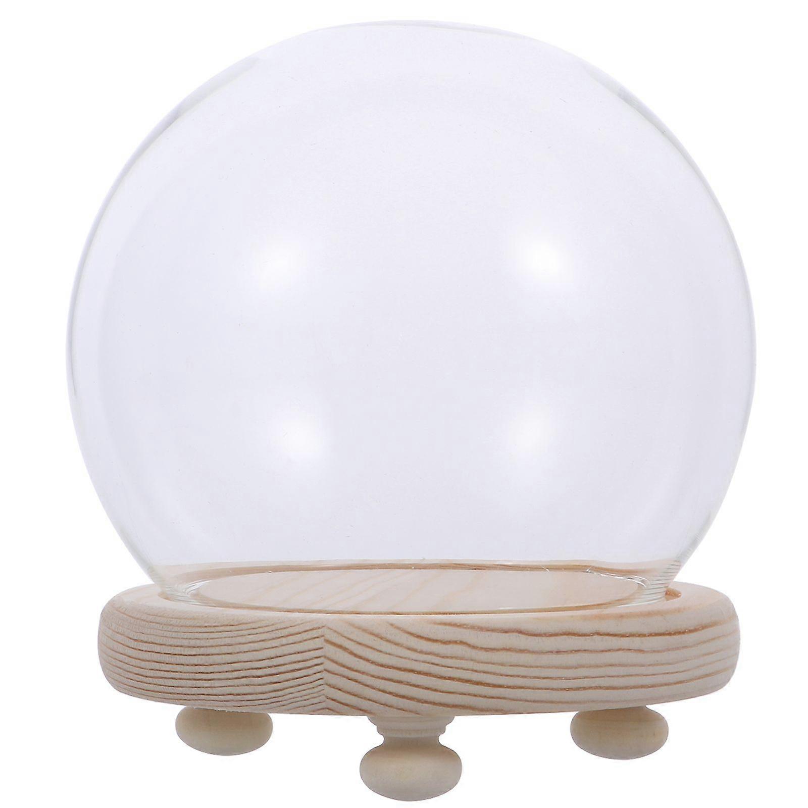 1pc Preserved Flower Glass Cover Figurine Model Container Display Container