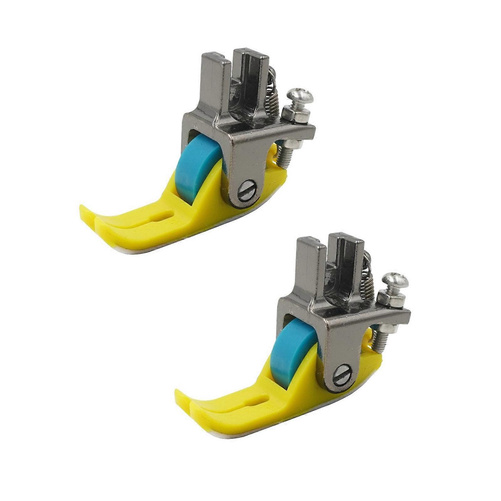 2Pieces Sewing Machine Roller Presser Foot Replaceable Flat Car Roller Presser Feet Sewing Machine Accessories Multicolor