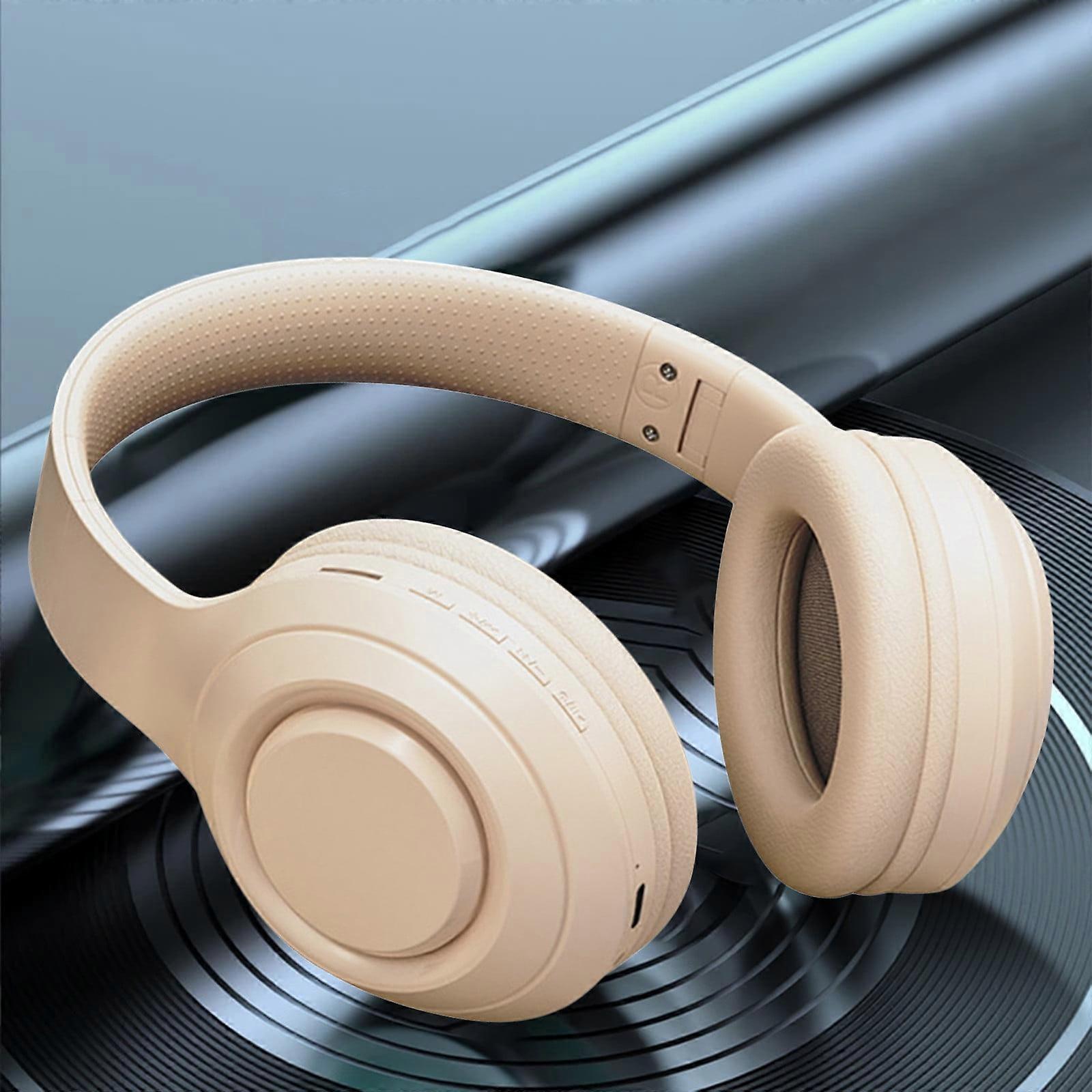 Bluetooth 5.0 Headphones, Foldable Wireless Headset with Built-in Mic, Noise Cancellation, Soft Earmuffs, Over-Ear Stereo for Music & Calls