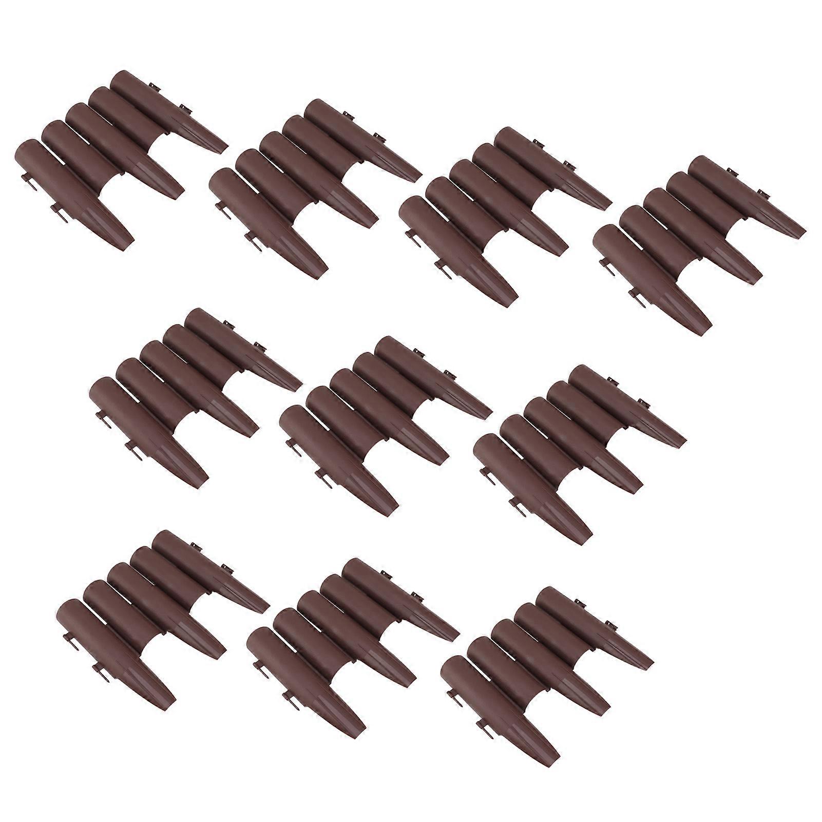 10 PCS Staggered Short Fence PP Easy To Install Brown Short Fence Edging for Balcony Flower Bed
