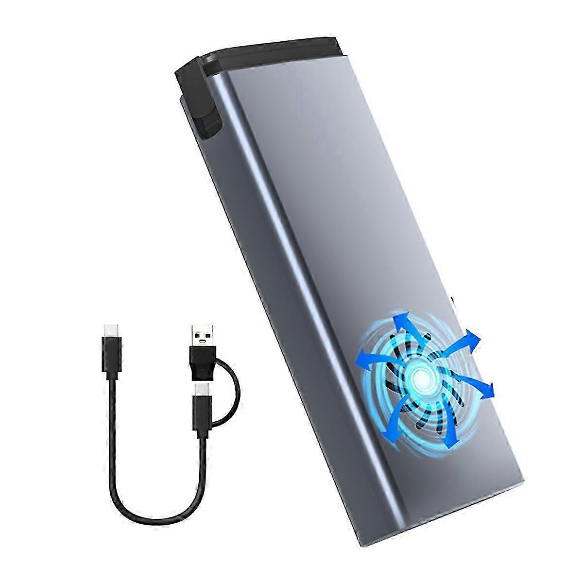 20Gbps M.2 SSD Enclosure with Cooling Fan USB-C 3.1 Dual Protocol High-Speed External Hard Drive Case for 2242 2260 2280