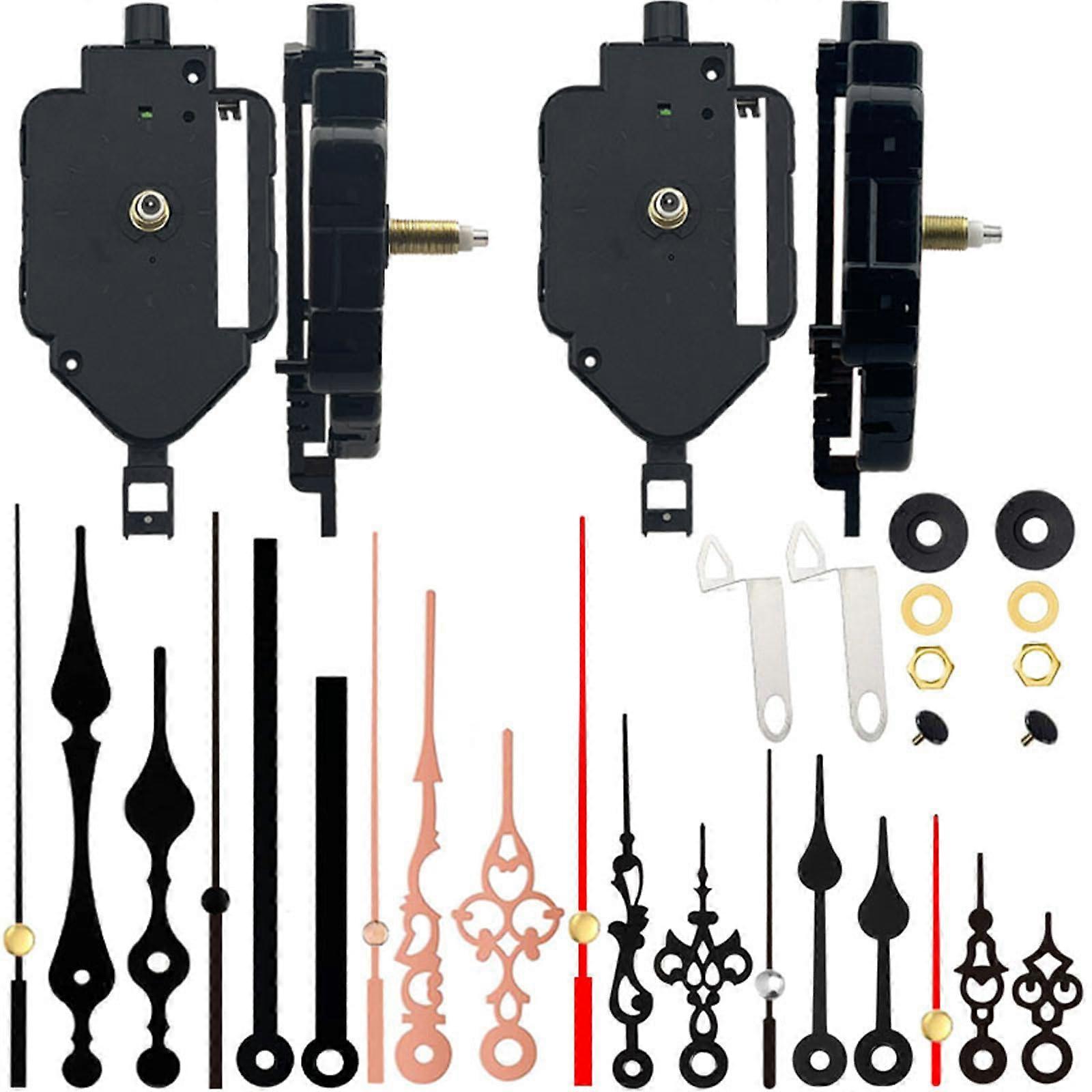 2 Pack Quartz Clock Movement Mechanism Kit with 6 Pairs Hands for  and Replacement